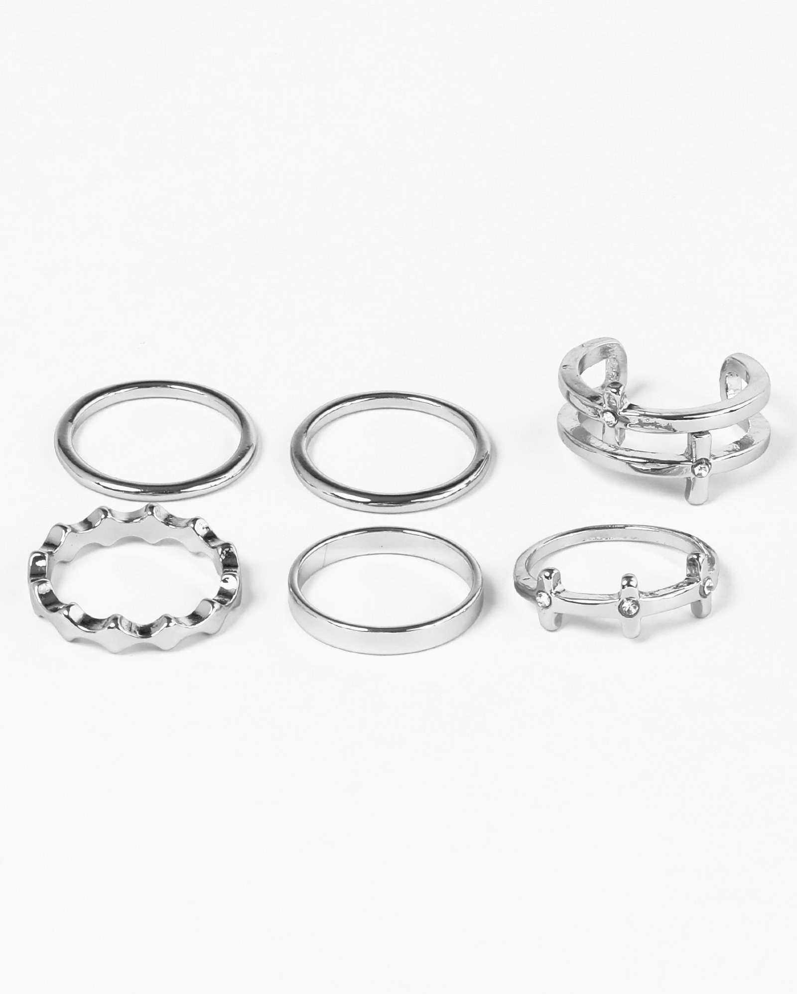Kit anéis 6 peças elaborados com pedraria prata | Accessori by Riachuelo