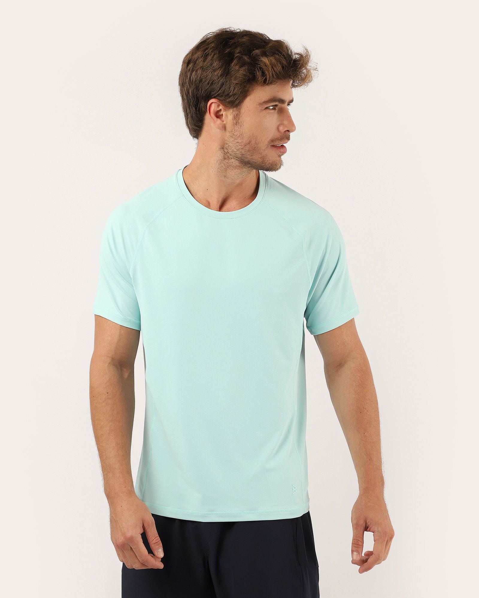 Camiseta masculina treino lisa raglan - Azul | Body Work