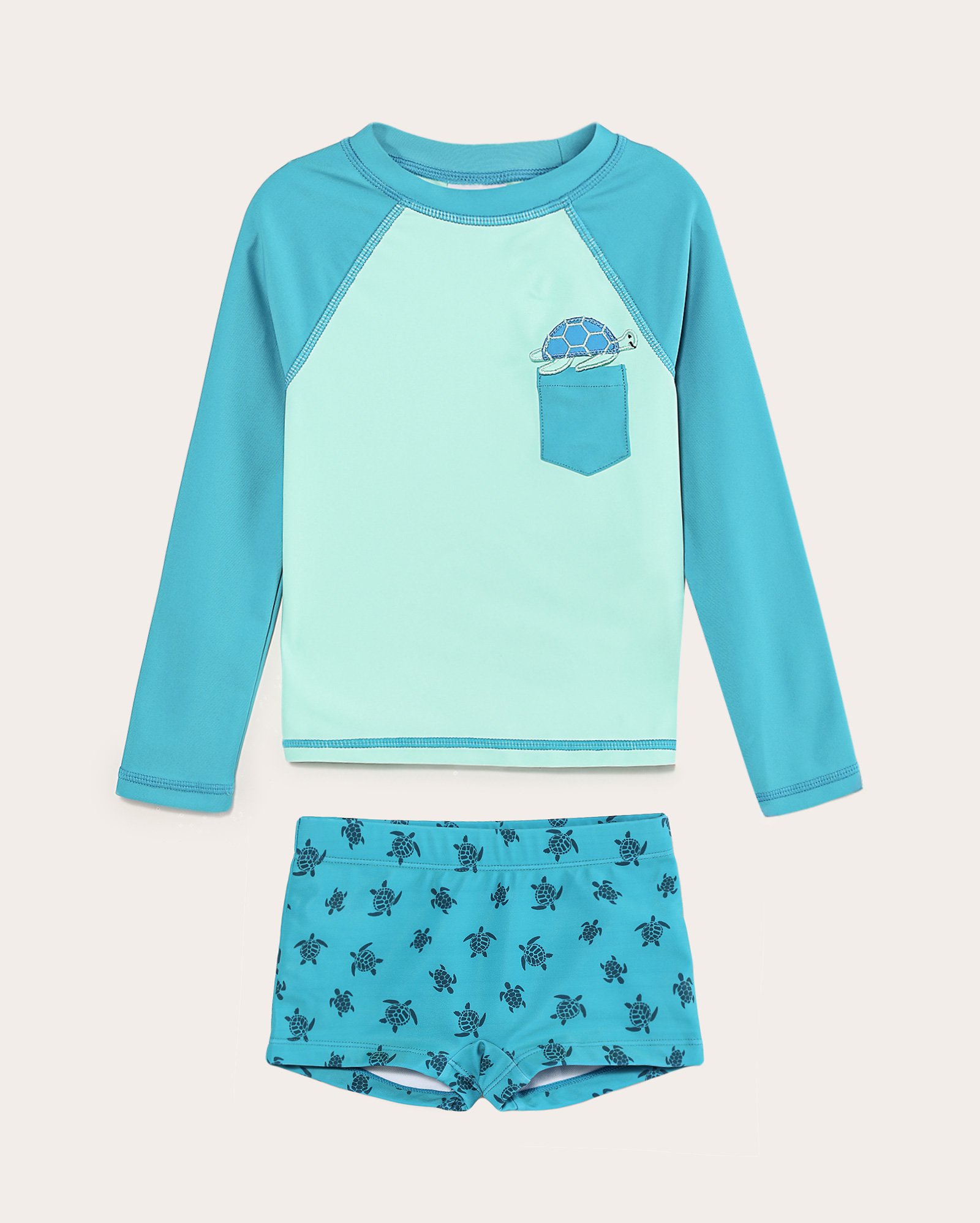 Conjunto de praia infantil 2 peças tartaruga 1-4A azul | Accessori