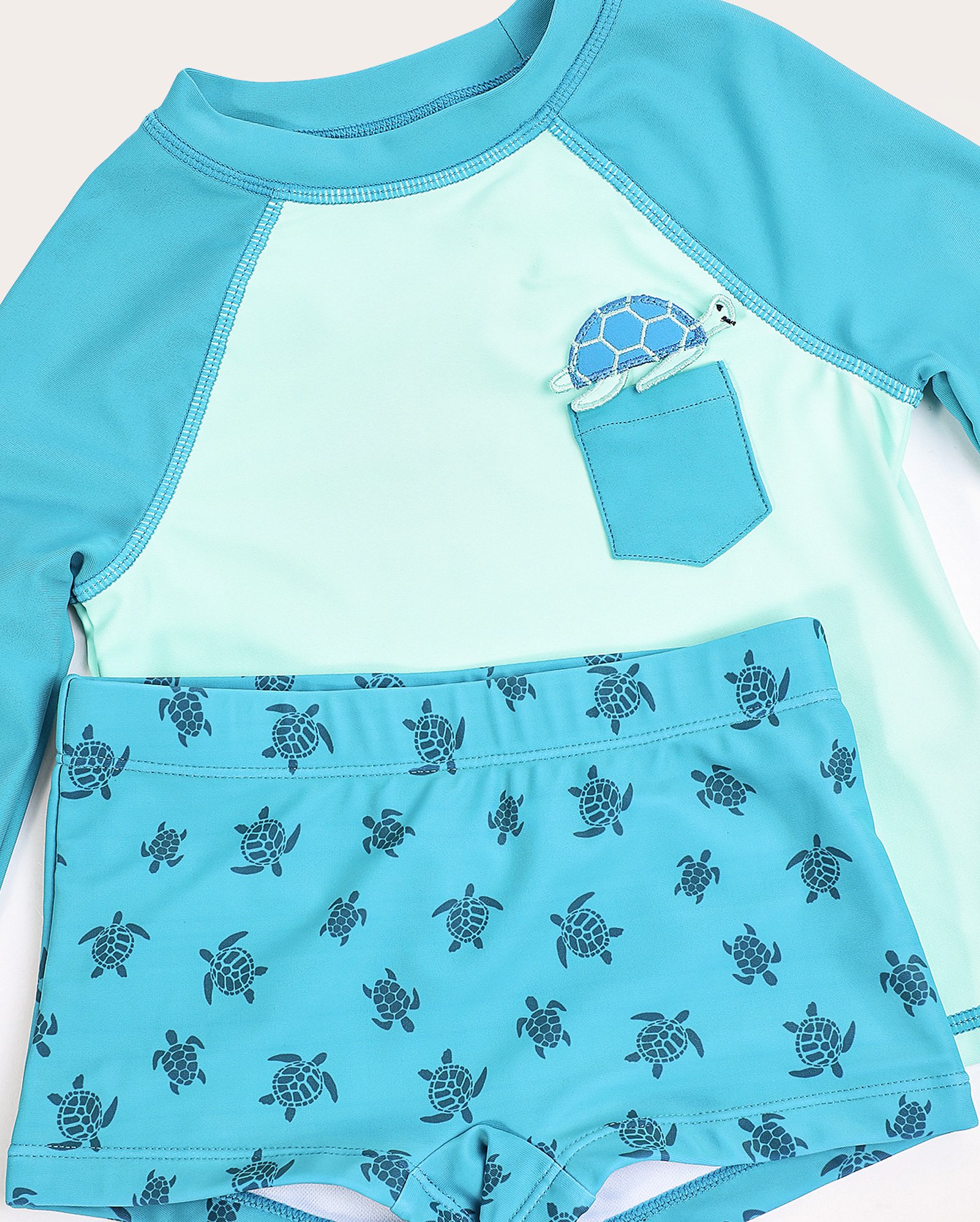 Conjunto de praia infantil 2 peças tartaruga 1-4A azul | Accessori