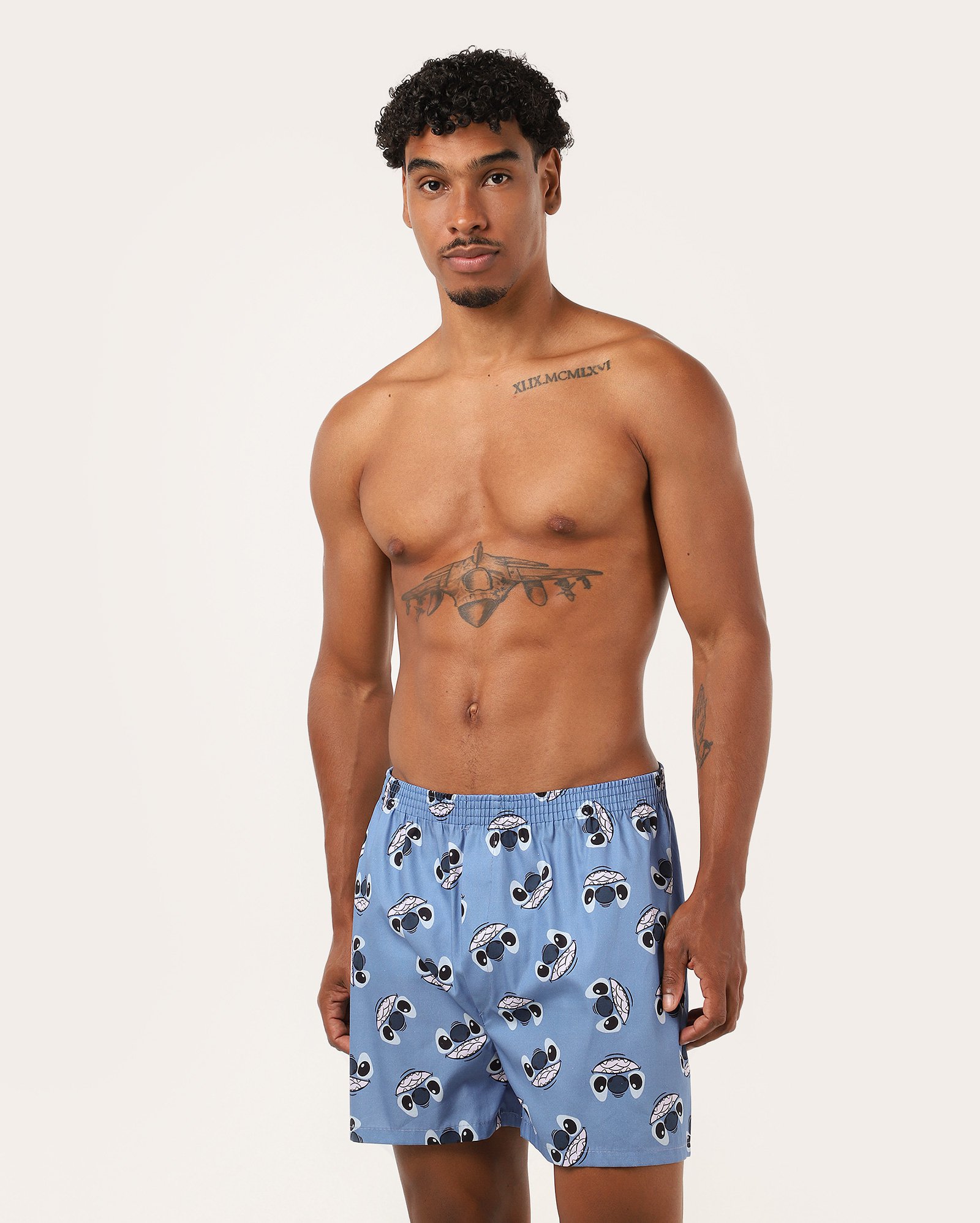 Cueca samba canção estampa temática Stitch azul | Disney