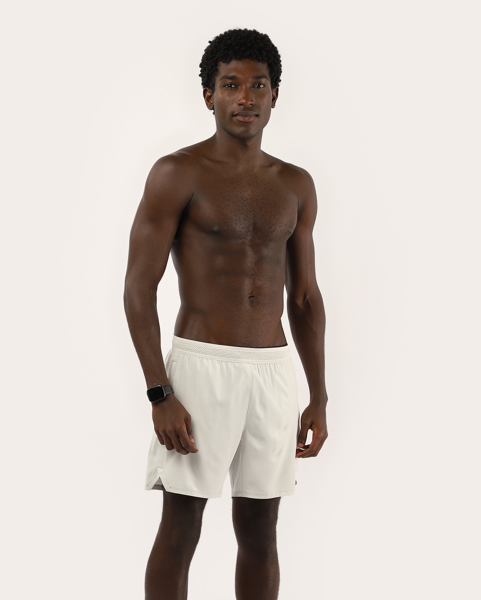 Bermuda masculina de treino cós com perfuros cinza | Body Work