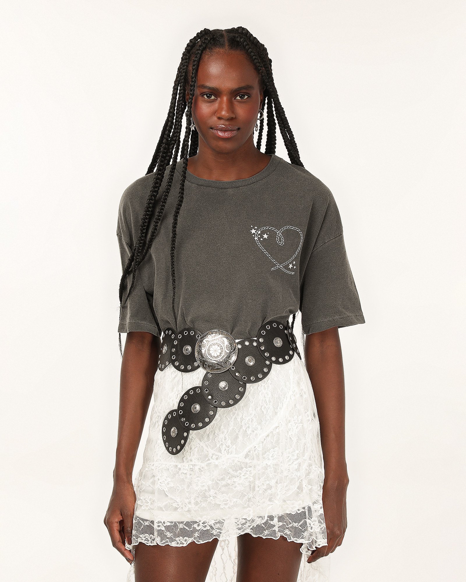 Camiseta feminina oversized wild estonada cinza | Pool — foto 3