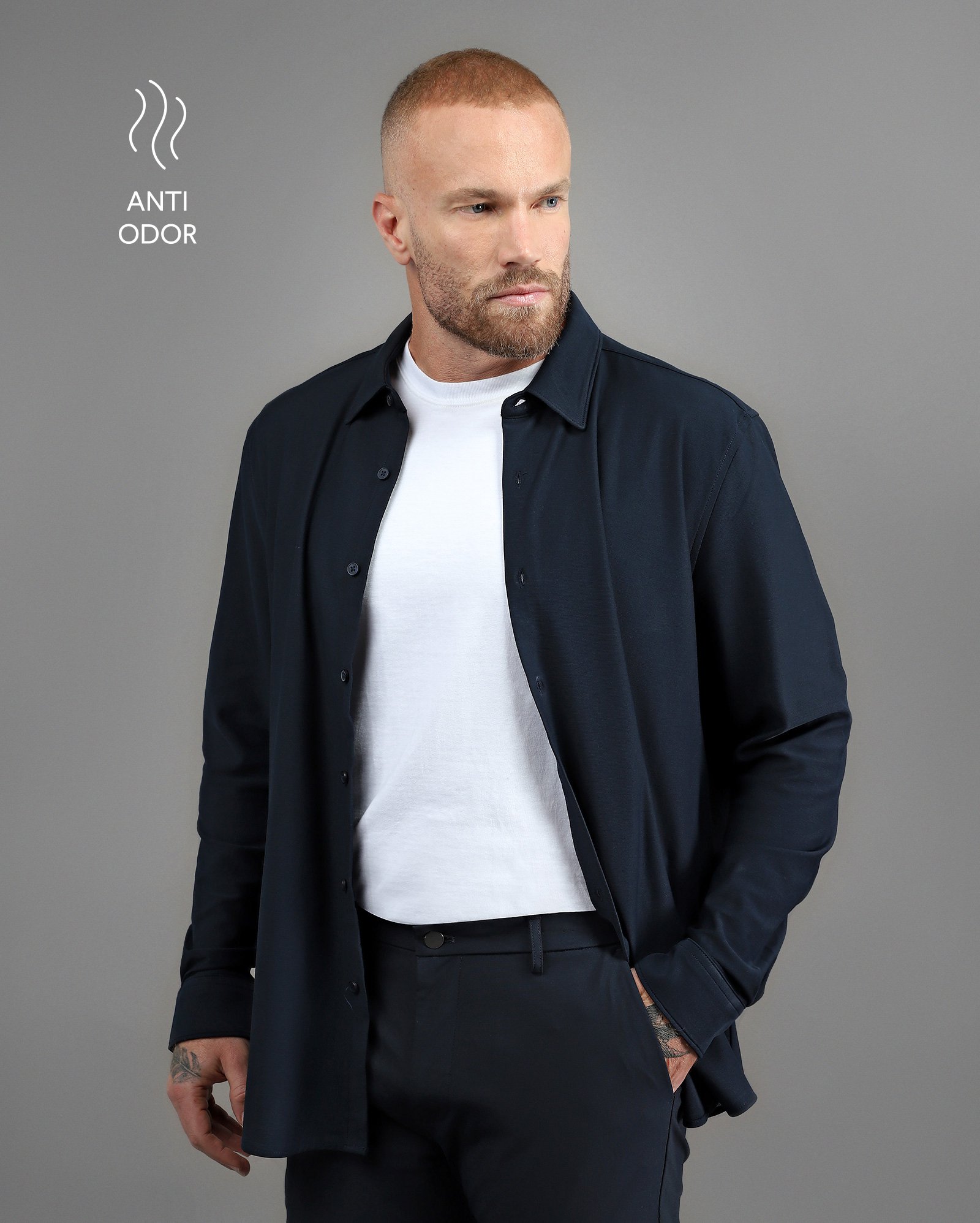 Camisa masculina Tech D-Ultra antiodor - Azul Marinho