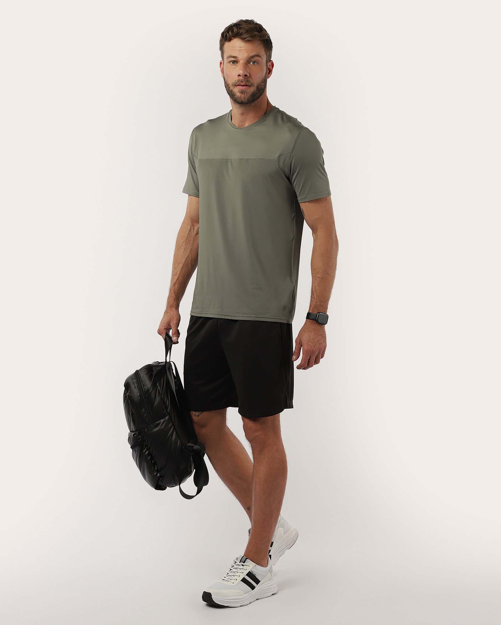 Camiseta masculina de treino com recorte dry - Cinza | Body Work