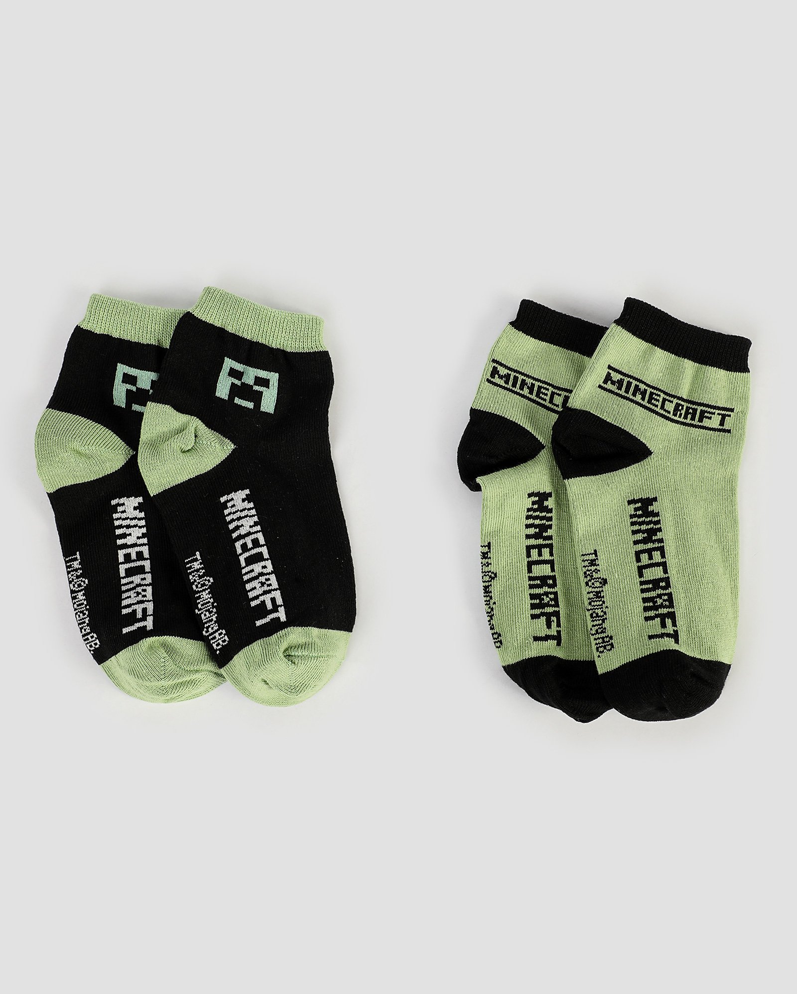 Kit meia infantil 2 pares estampa game multicor | Minecraft