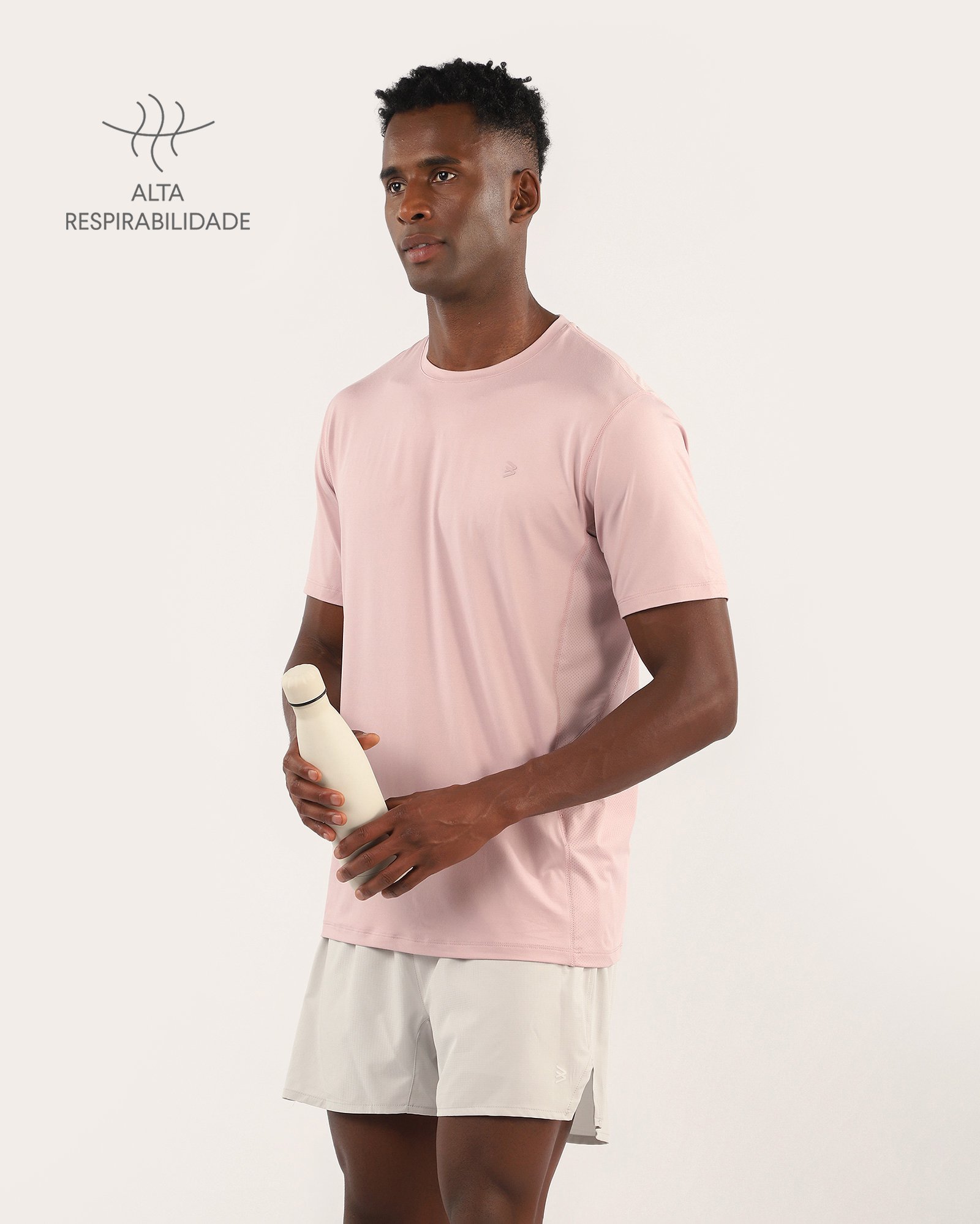 Camiseta esportiva masculina tecnologia dry - rosa| Body Work