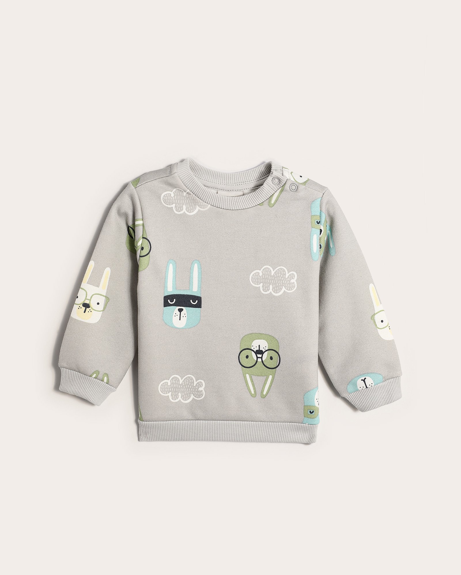 Blusa de moletom bebê coelhos cinza | Baby Way 
