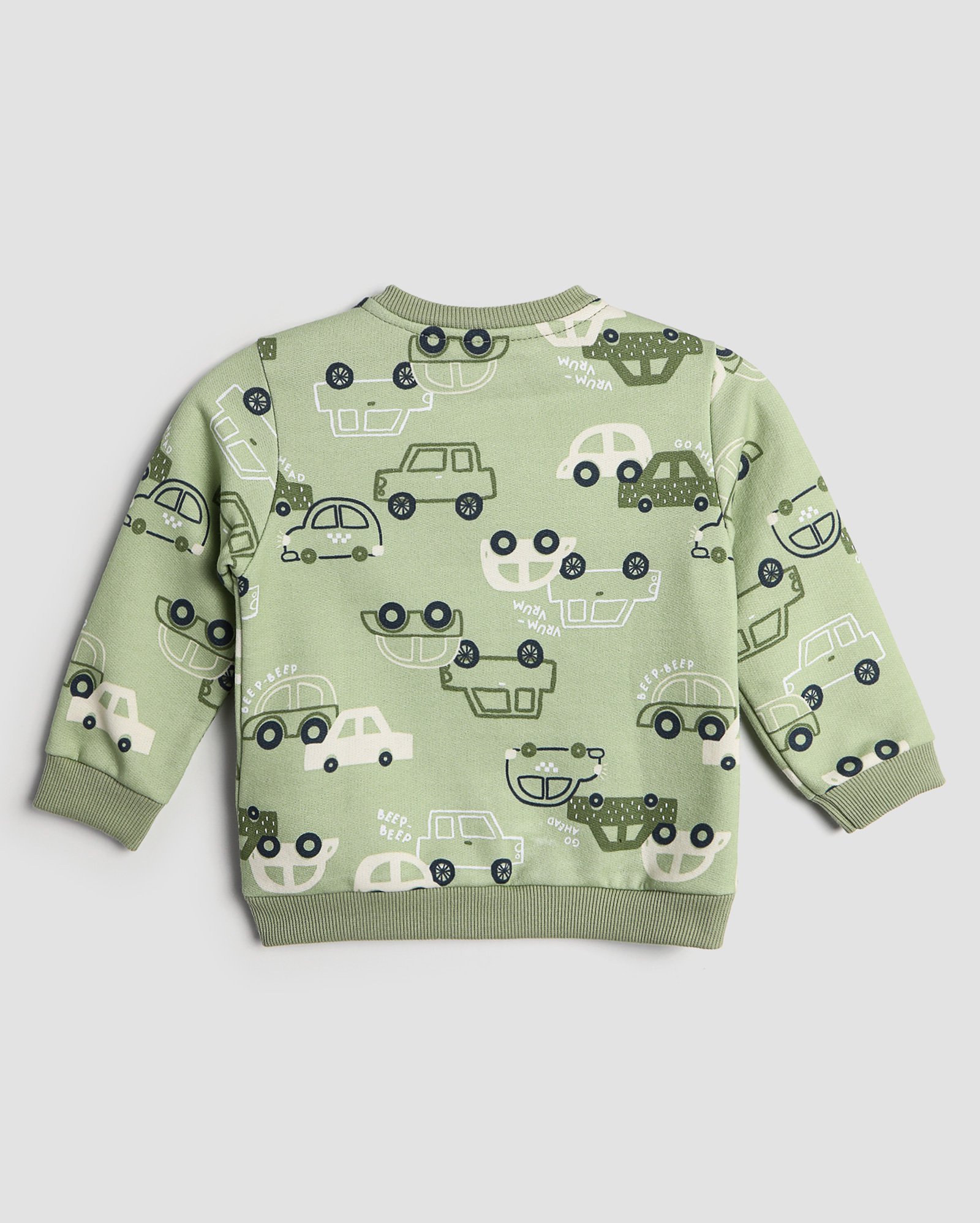 Blusa de moletom bebê carros verde | Baby Way