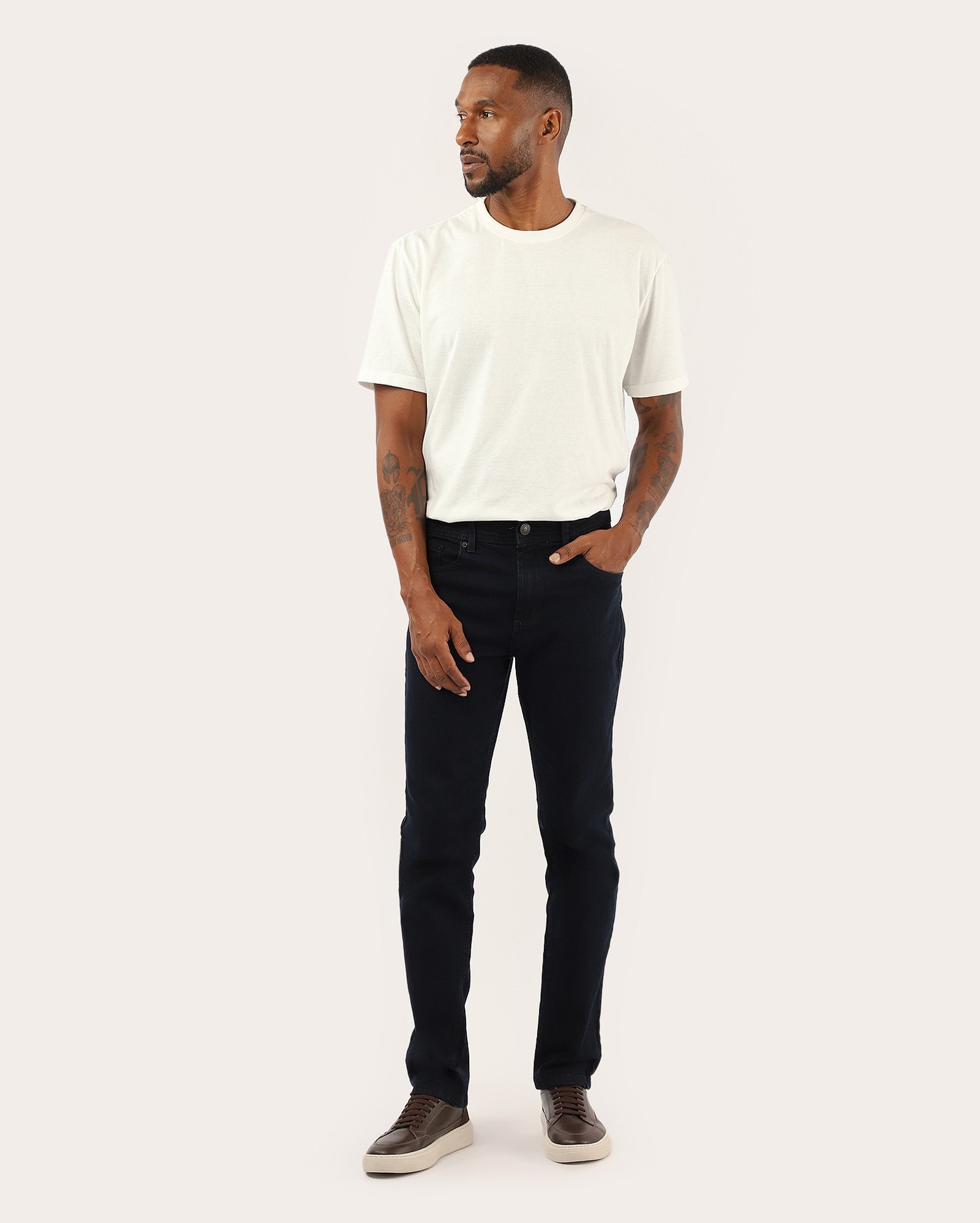 Calça jeans masculina slim clássica denim escuro | Pool Jeans