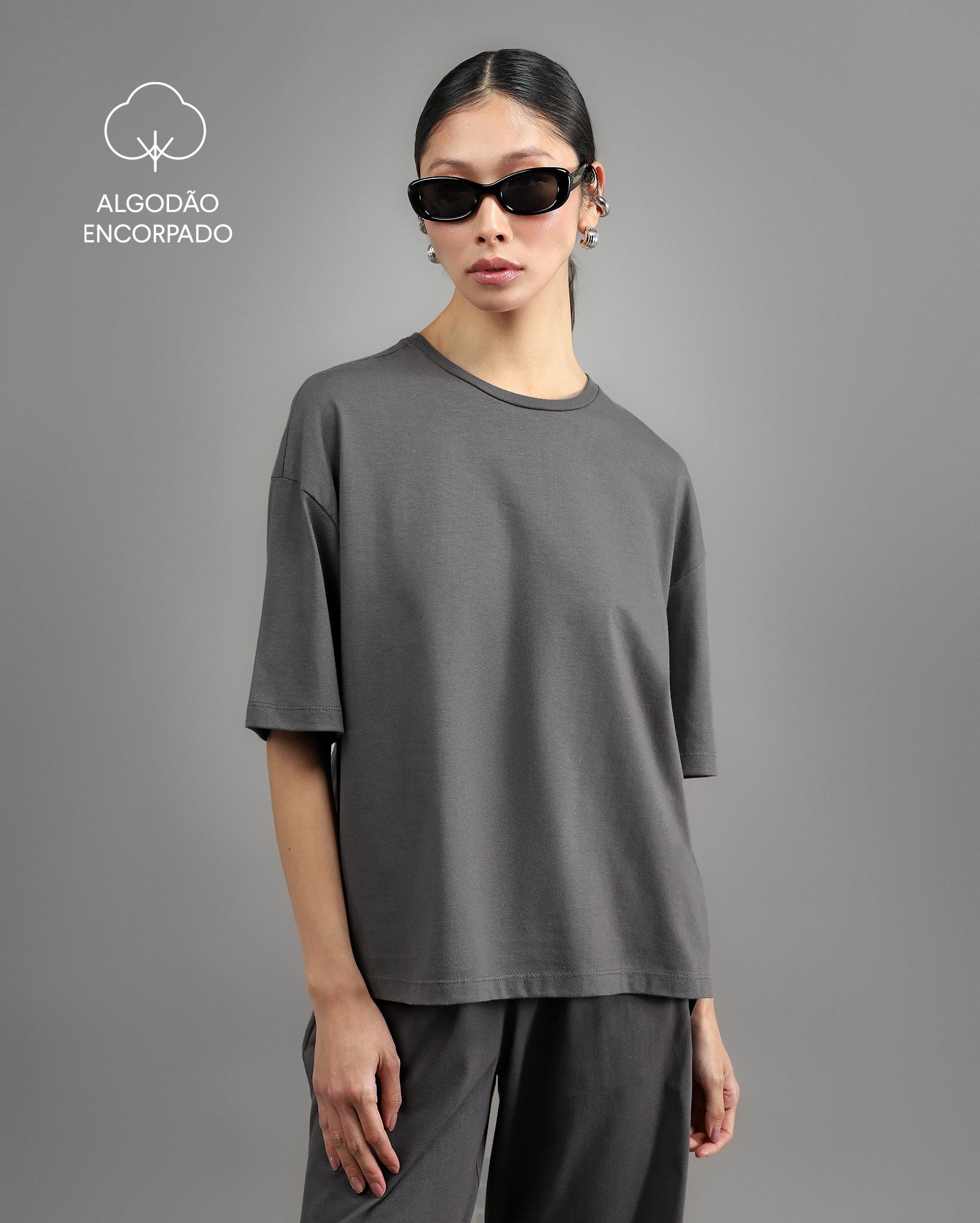 Camiseta feminina algodão Tech UltraCotton - Cinza