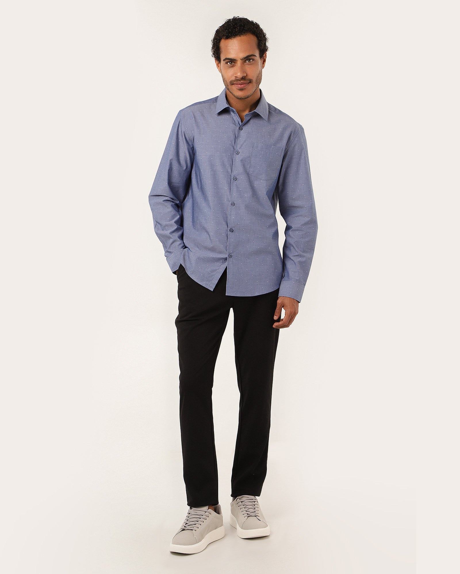 Camisa social masculina slim com bolso azul | Original by Riachuelo