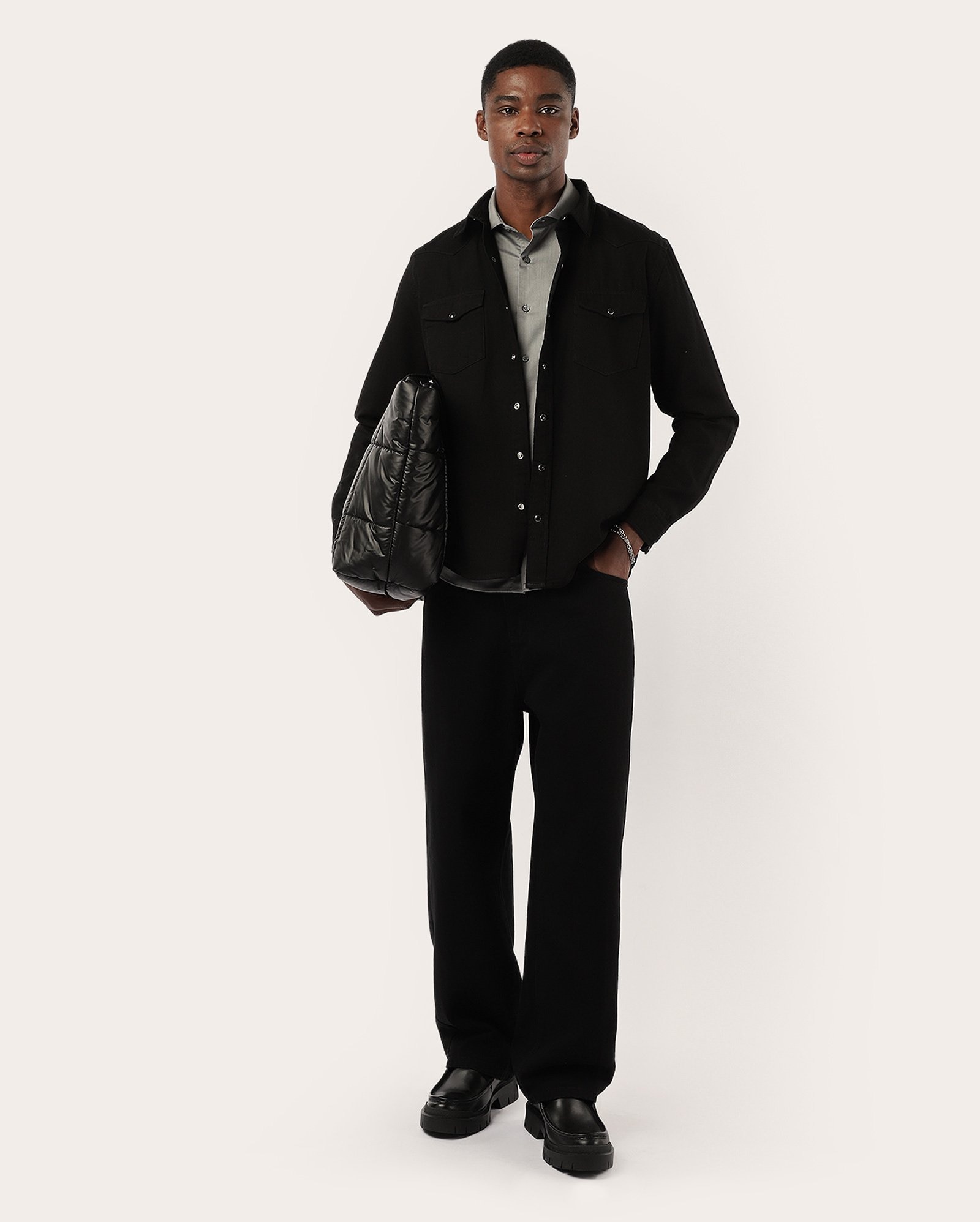Camisa social masculina slim bambu - Cinza Claro | Original by Riachuelo