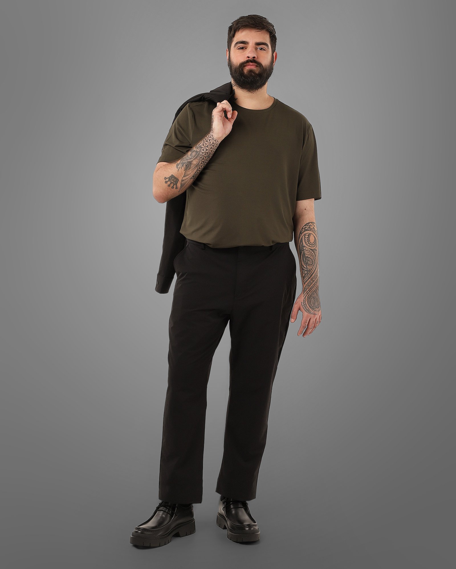 Calça plus size masculina Tech D-Ultra resistente à água preta