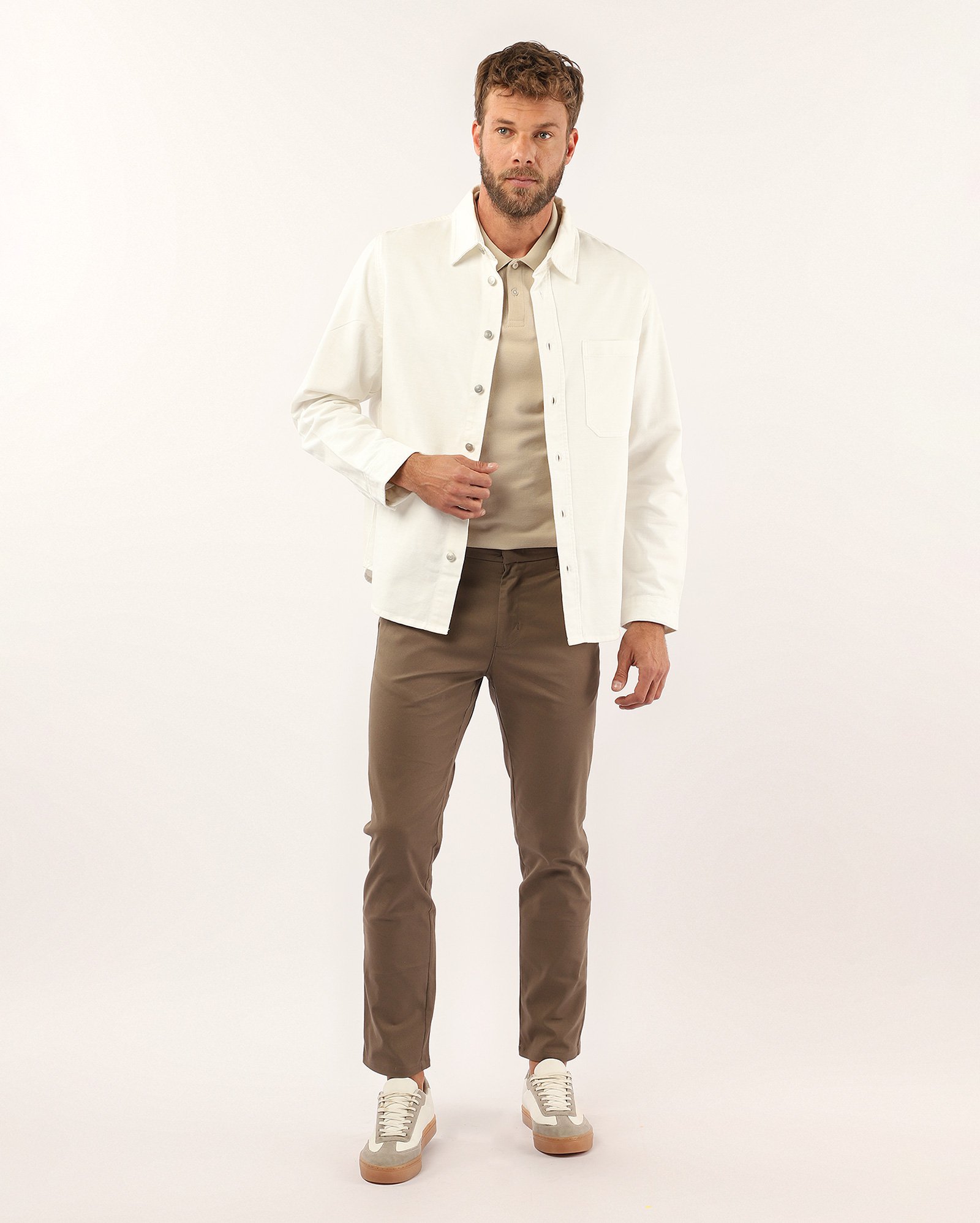 Shacket sarja masculina com bolso branca | Pool Jeans