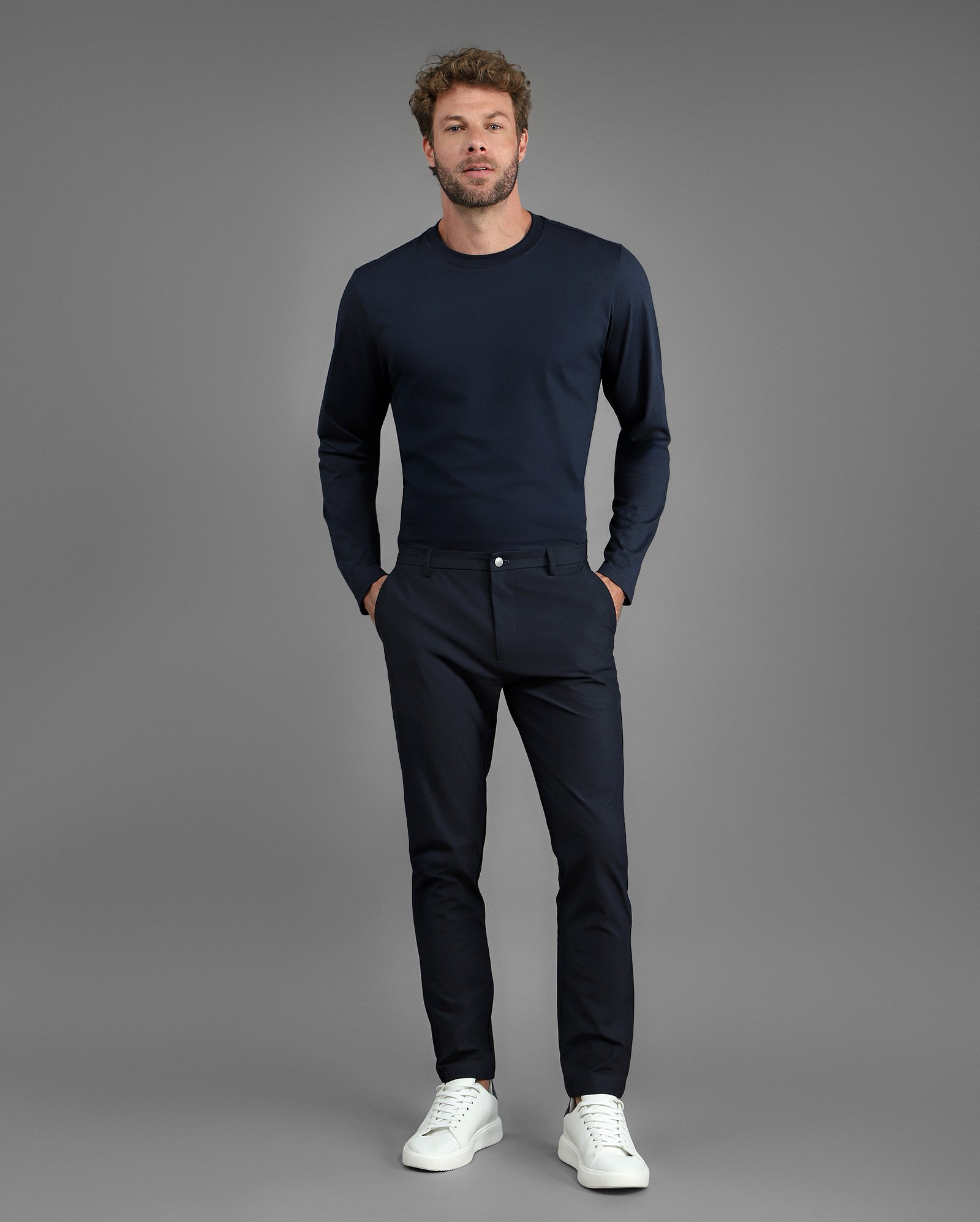 Calça masculina Tech D-Ultra alfaiatada - Azul Escuro