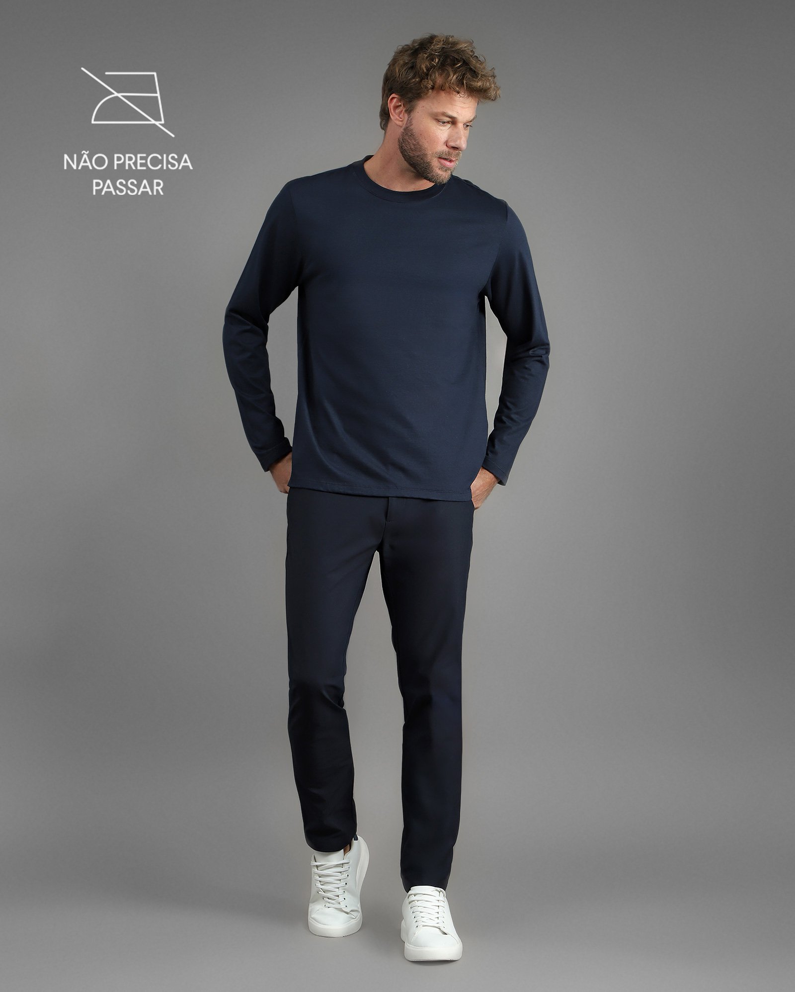 Calça masculina Tech D-Ultra alfaiatada - Azul Escuro