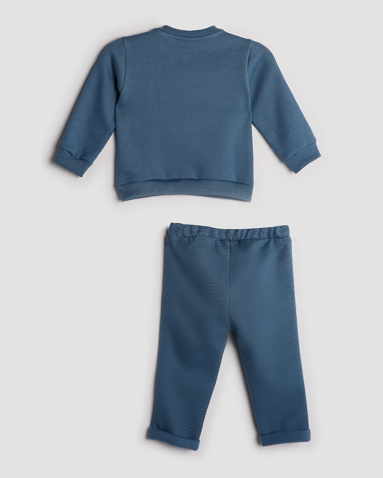 Riachuelo Conjunto de moletom longo bebê liso com felpa azul