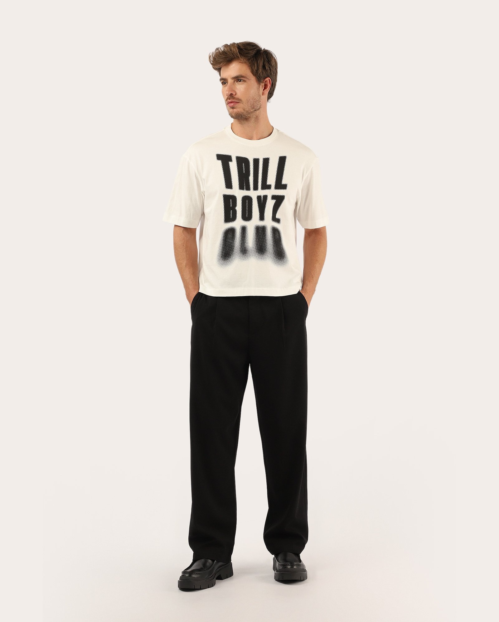Calça masculina wide leg alfaiatada - Preto