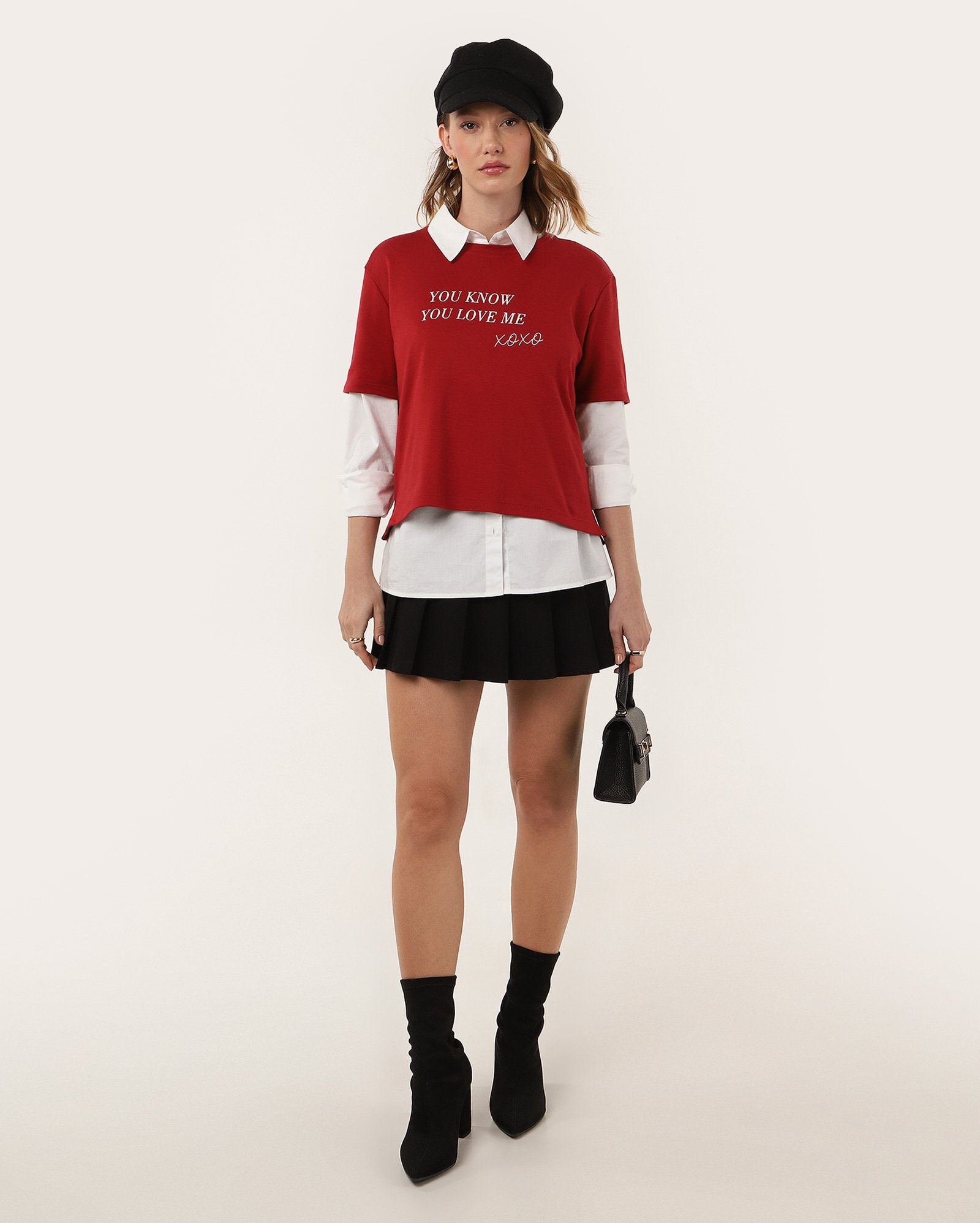 Camiseta feminina boxy Blair Gossip Girl vermelha | FANLAB