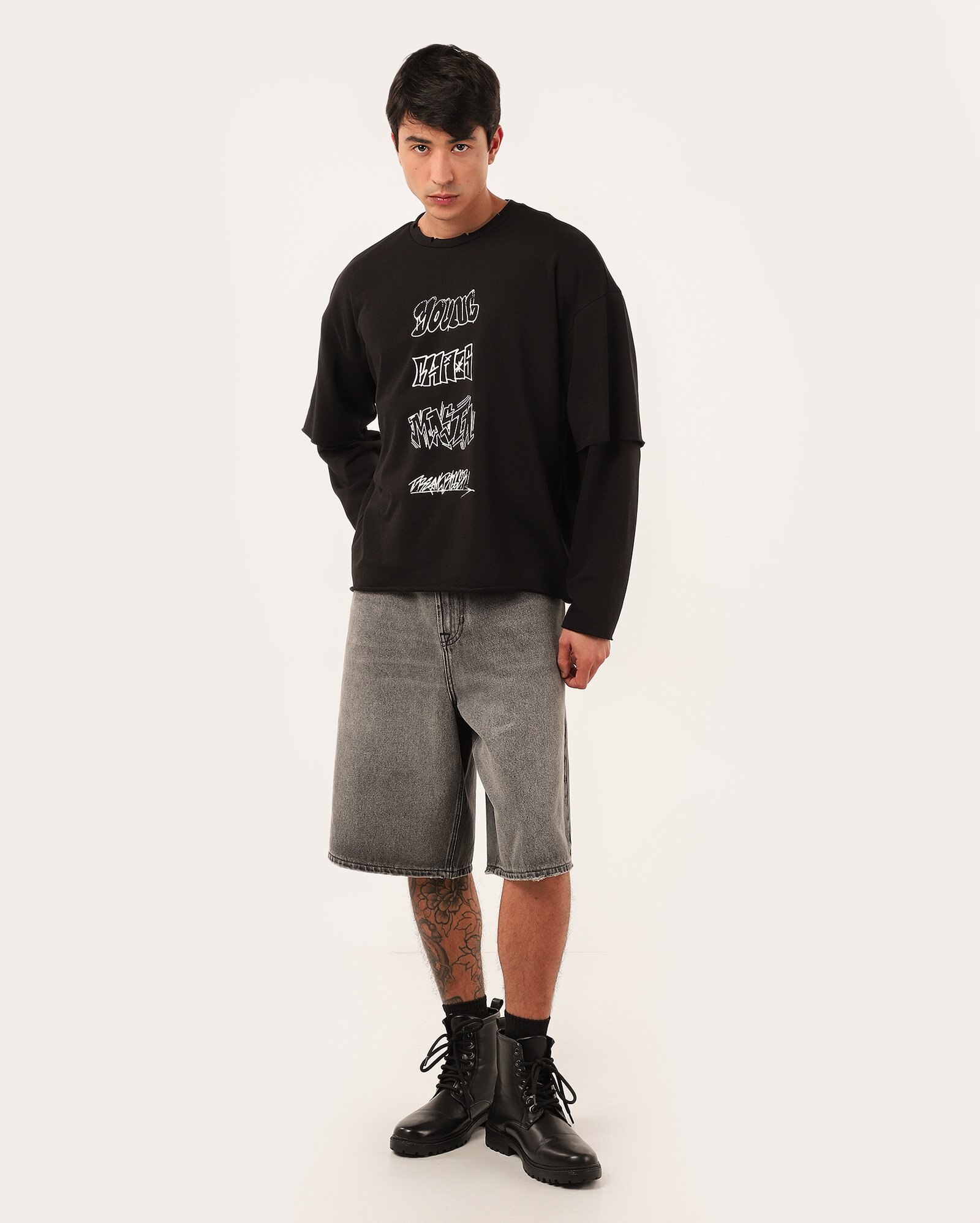 Blusa de moletom masculina estampa lettering preta | Pool