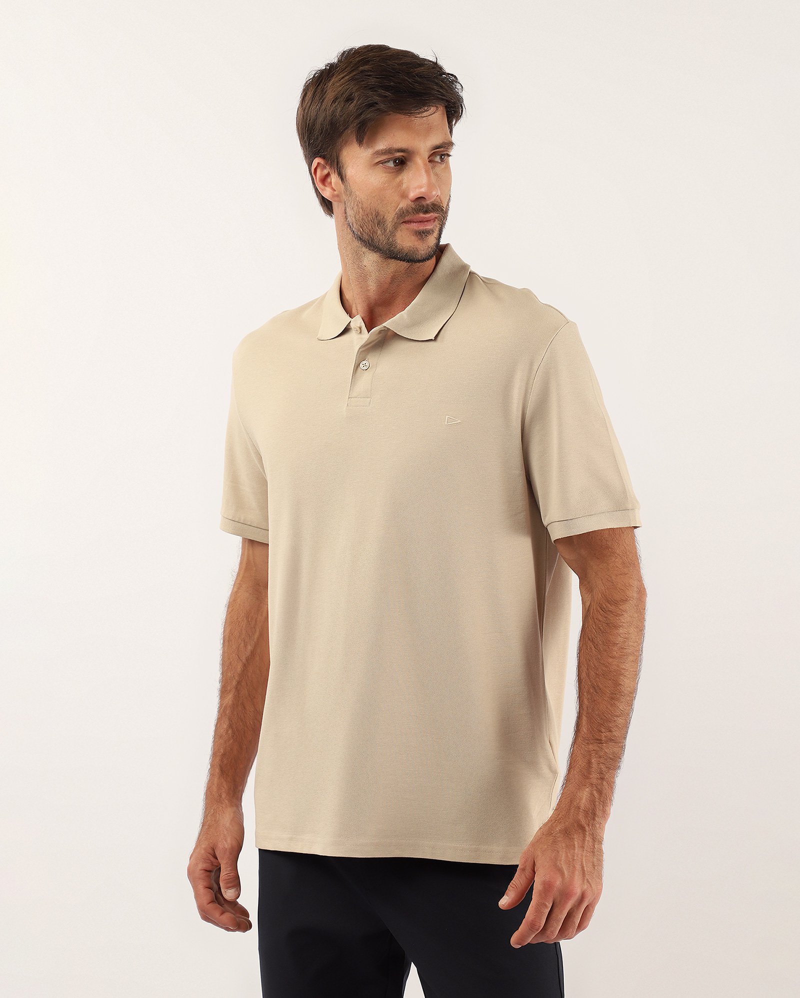 Camisa polo masculina Pool Legacy regular piquet - Bege