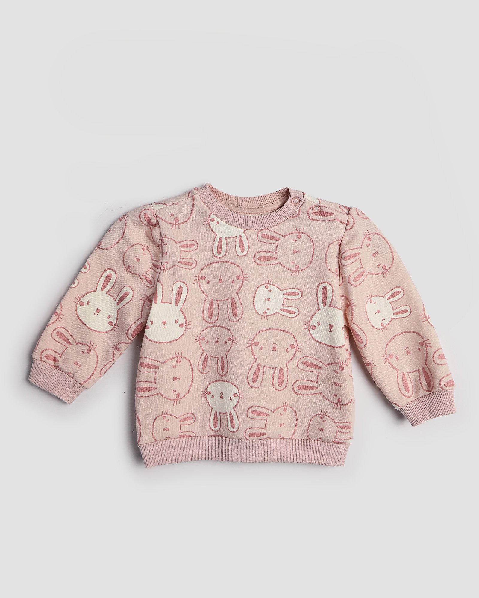Blusa de moletom bebê coelhinhos rosa | Baby Way