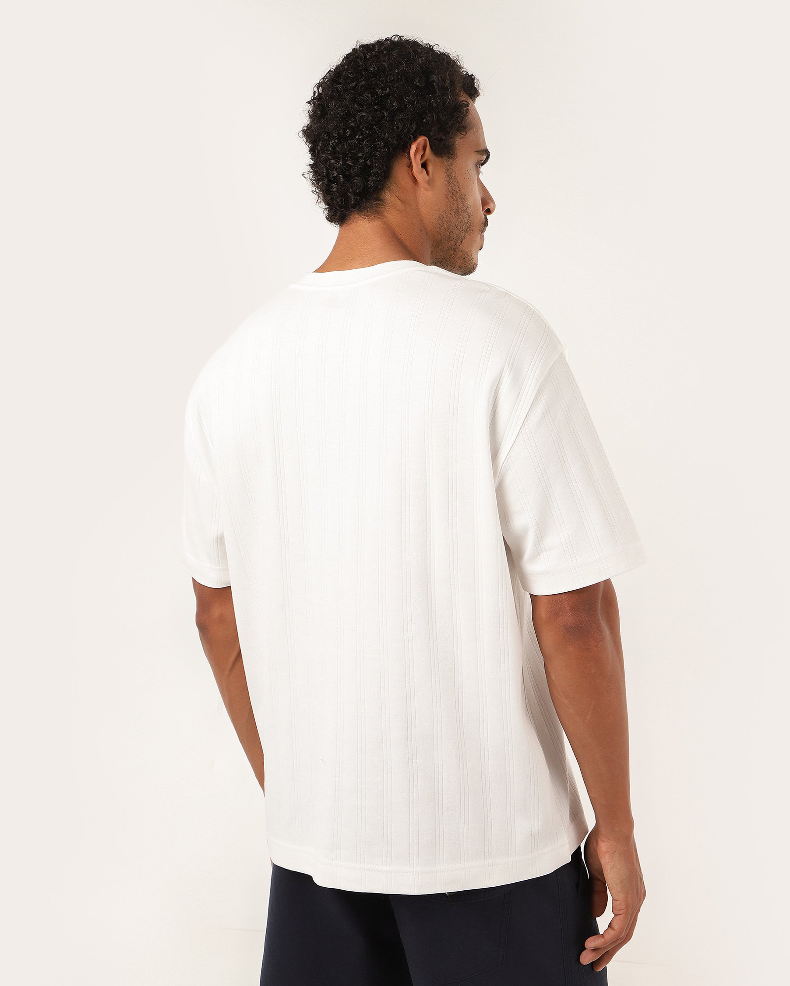 Camiseta masculina relaxed texturizada - Branco — foto 5