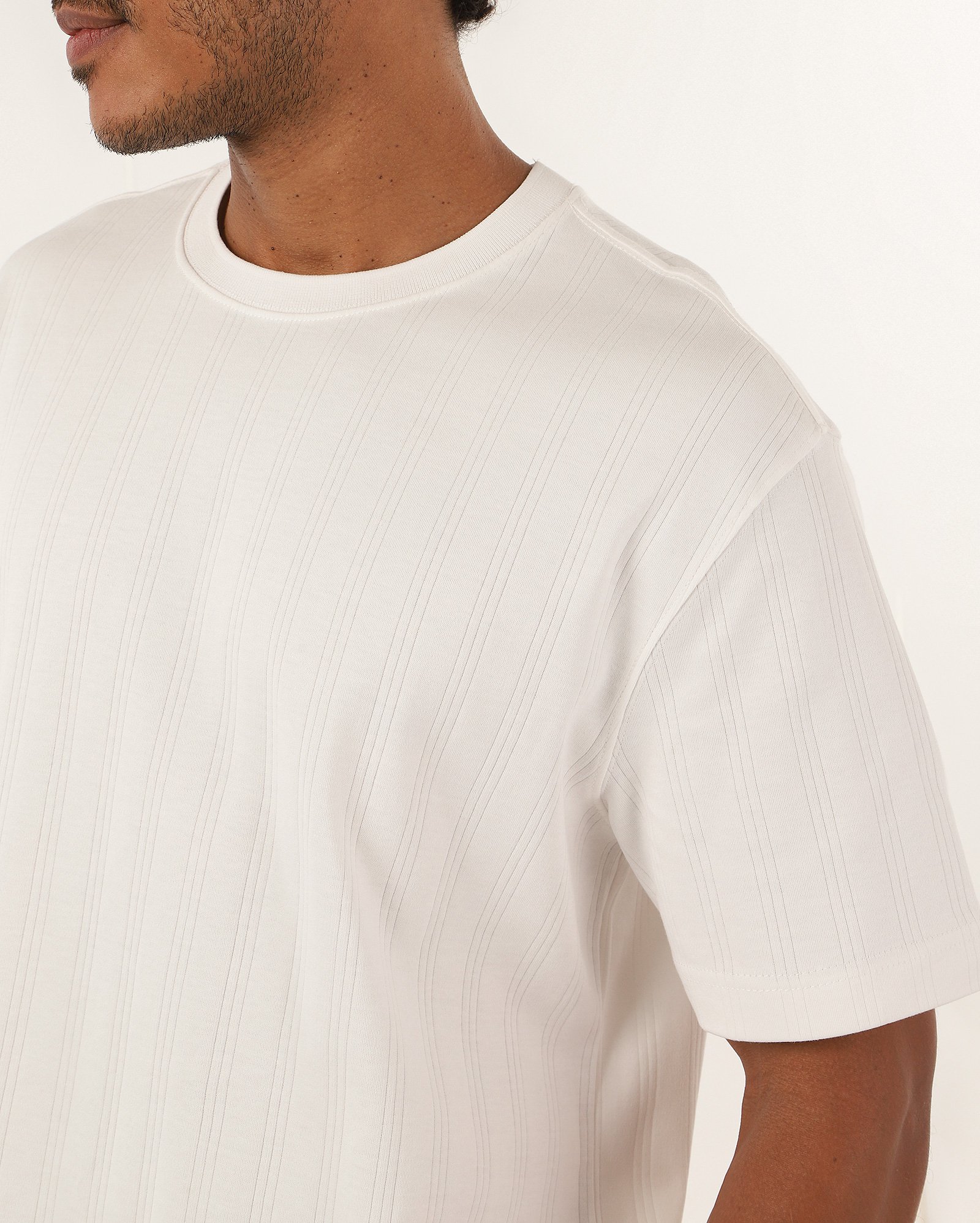 Camiseta masculina relaxed texturizada - Branco — foto 3