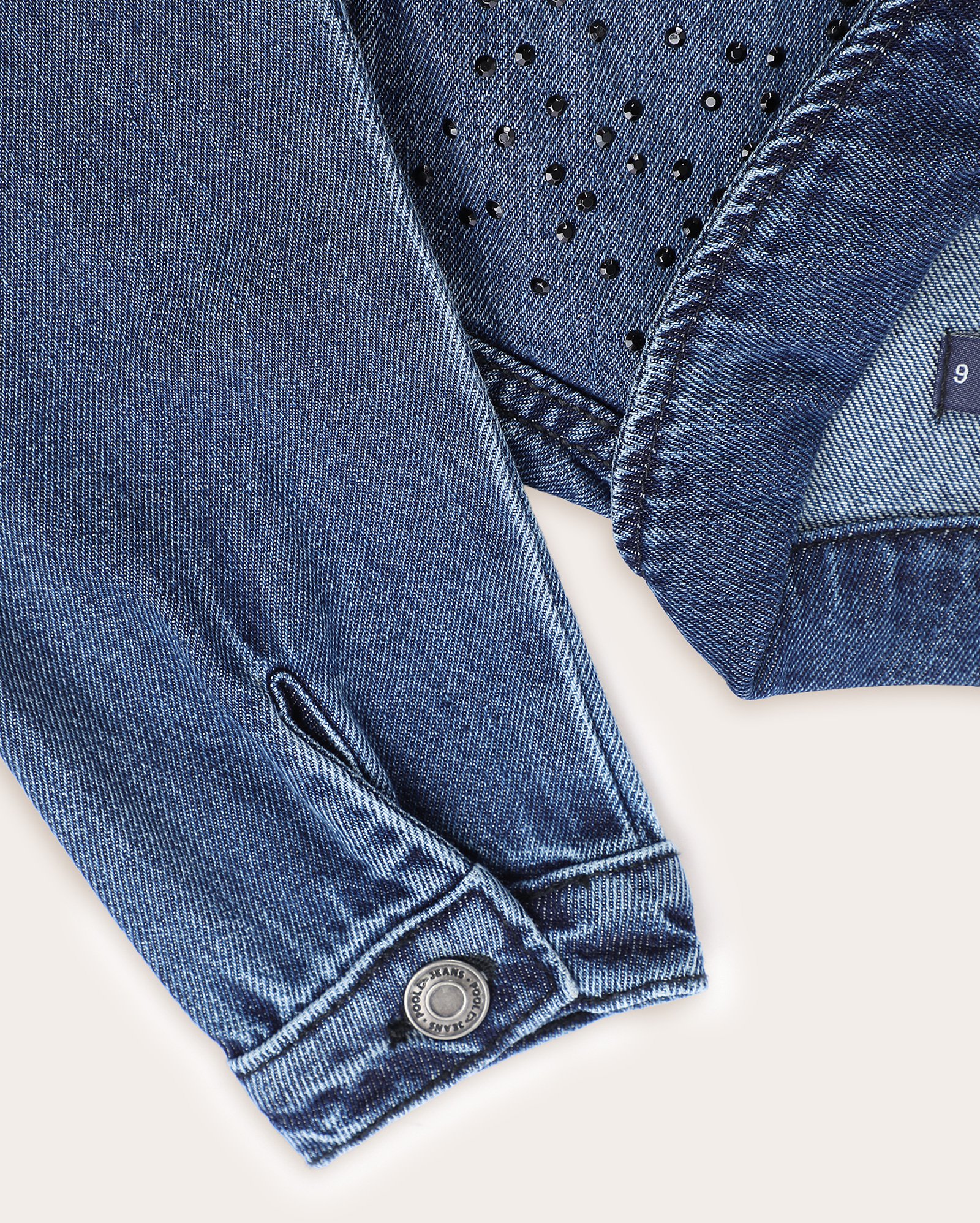 Shacket jeans infantil com bolsos 4-10A denim escuro | Pool Kids