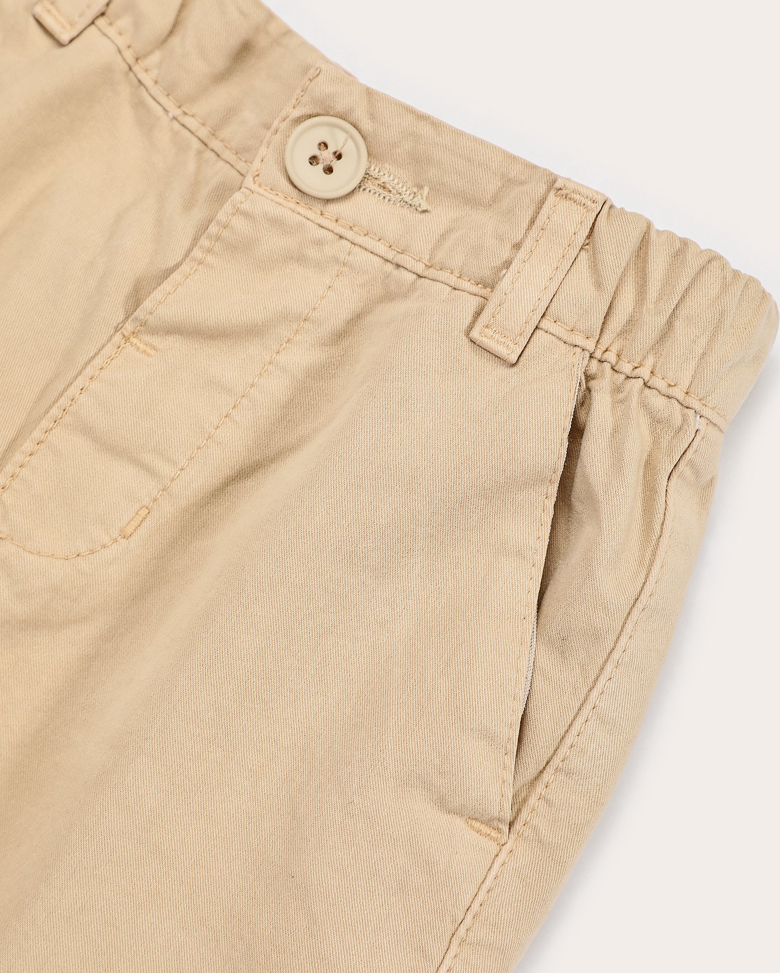 Calça sarja infantil loose bolsos chino 1-6A bege | Pool Kids