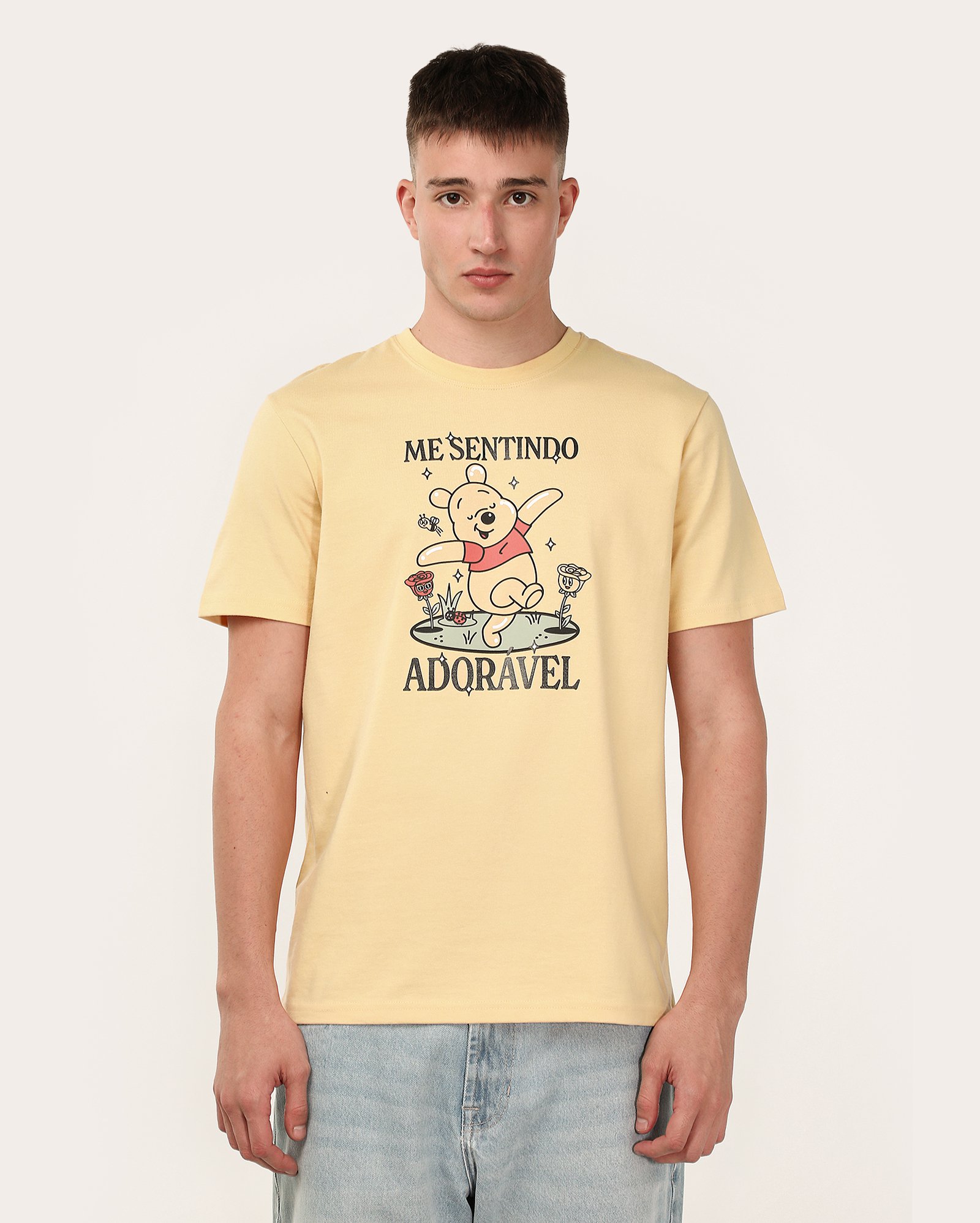 Camiseta masculina Disney Ursinho Pooh amarela | FANLAB