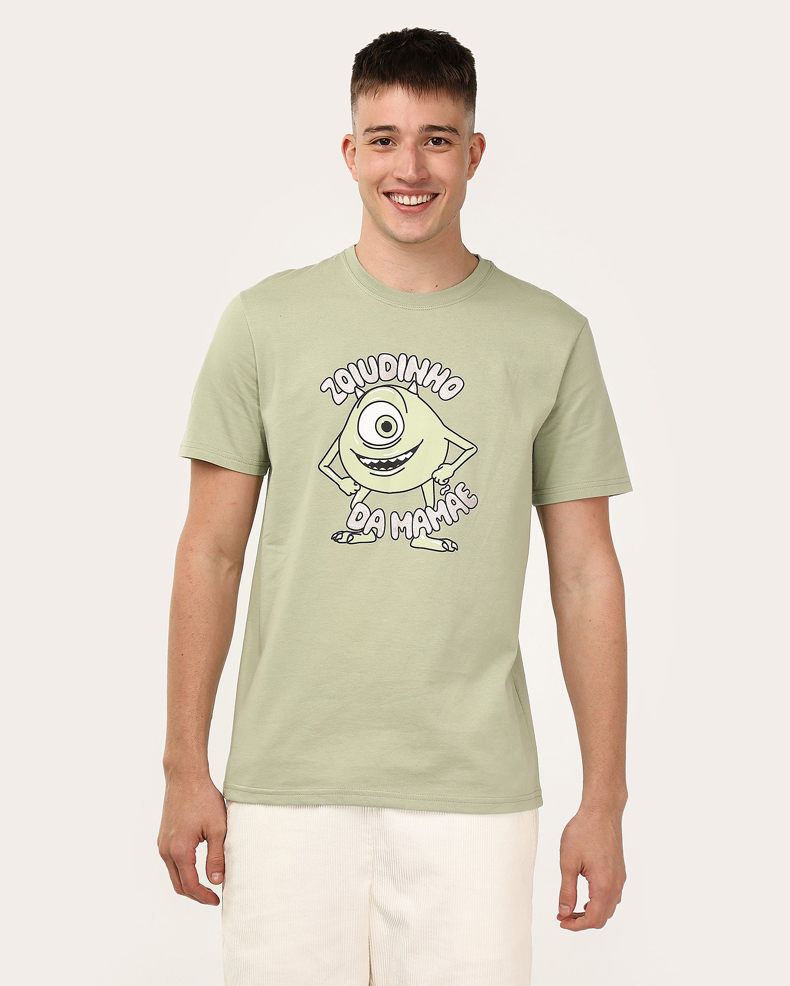 Camiseta masculina regular Mike Monstros S.A. verde | FANLAB