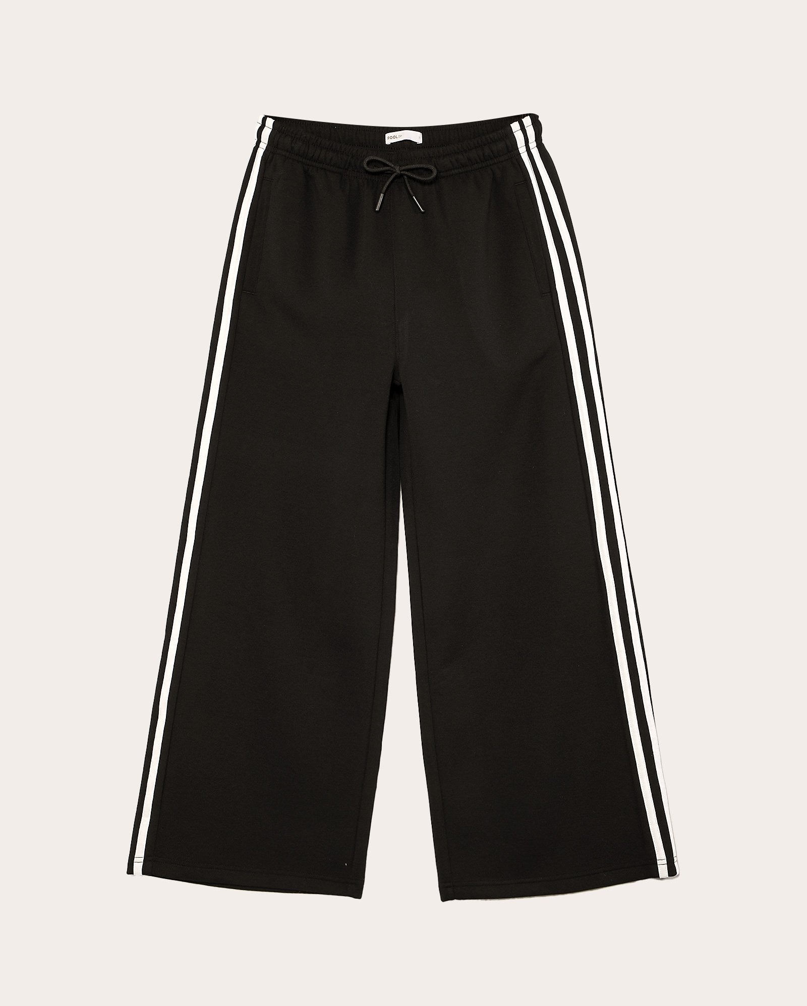 Calça de moletom juvenil relaxed em viscose listra lateral - Preto | Pool