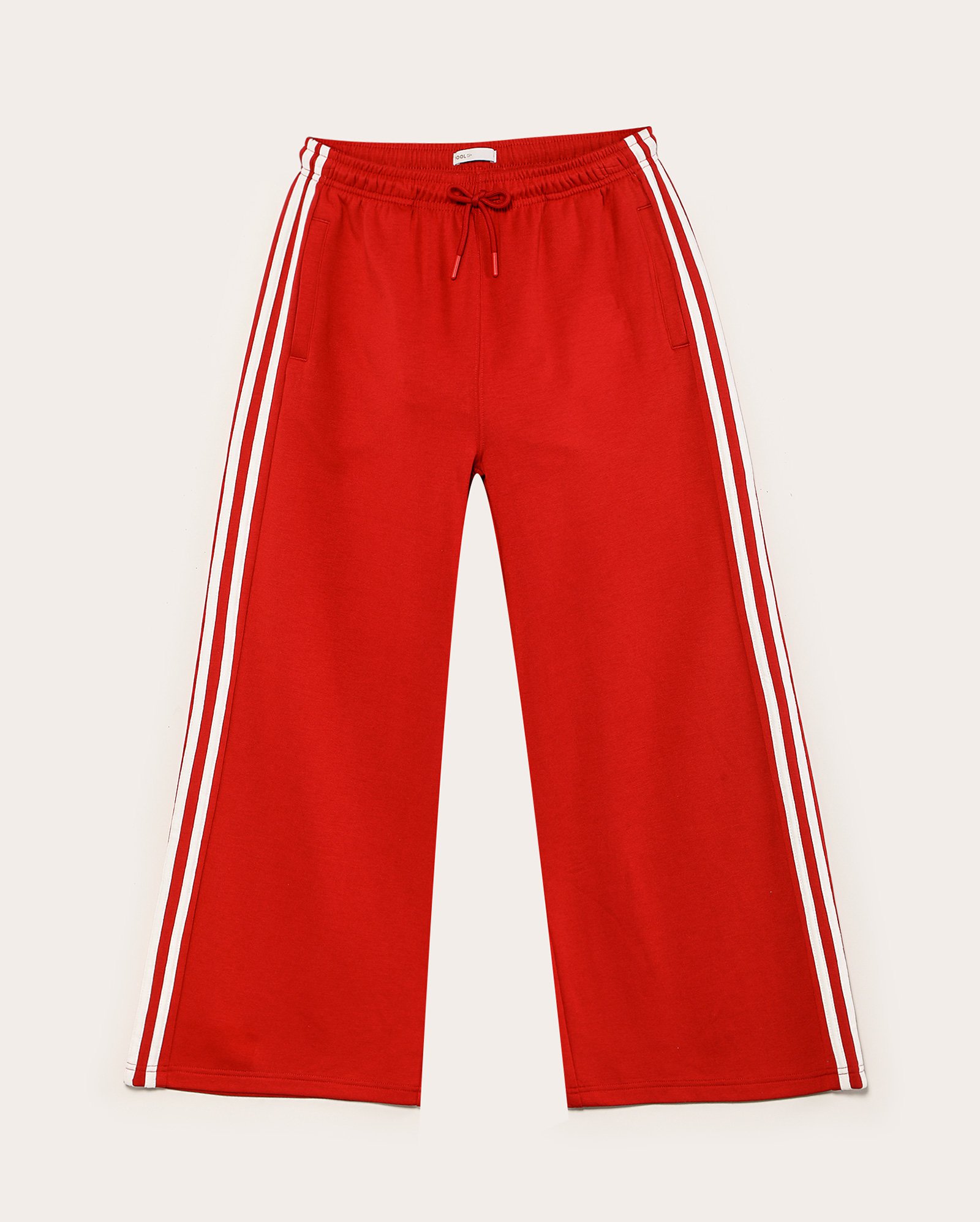 Calça de moletom juvenil relaxed em viscose listra lateral - Vermelho | Pool