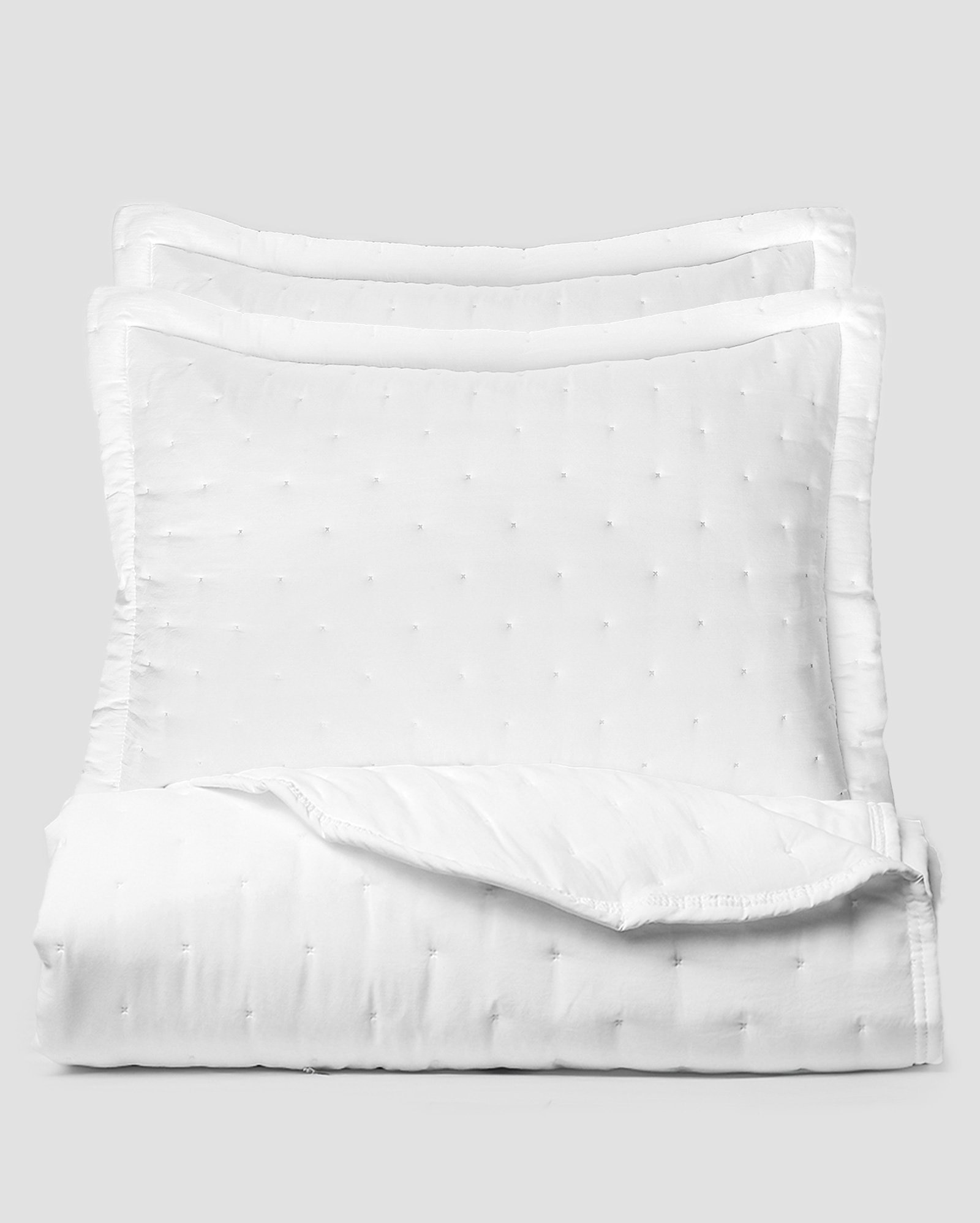 Kit colcha casal 3 peças soft touch pontos cruzados branco | Casa Riachuelo