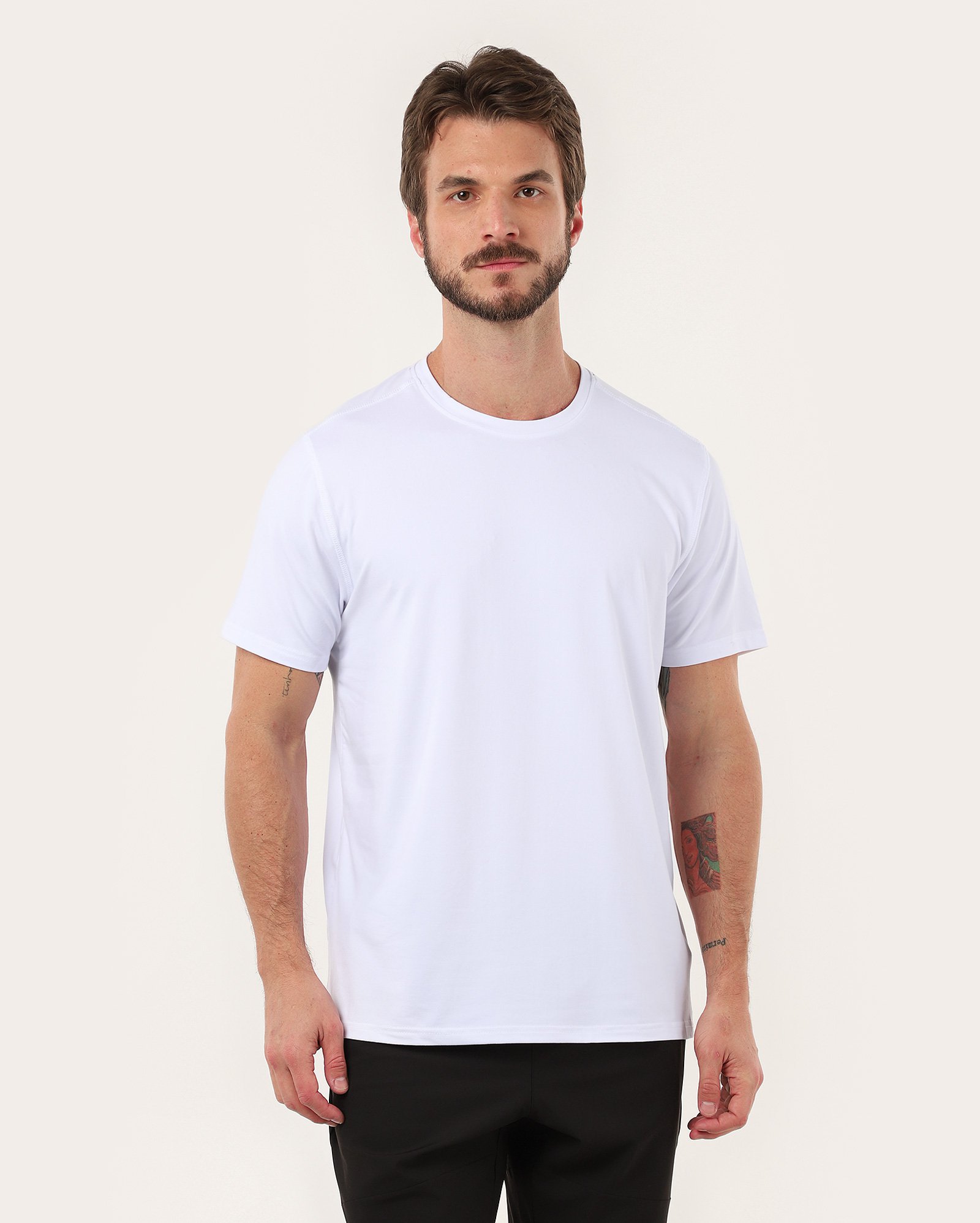 Camiseta masculina de treino malha soft - Branco | BodyWork