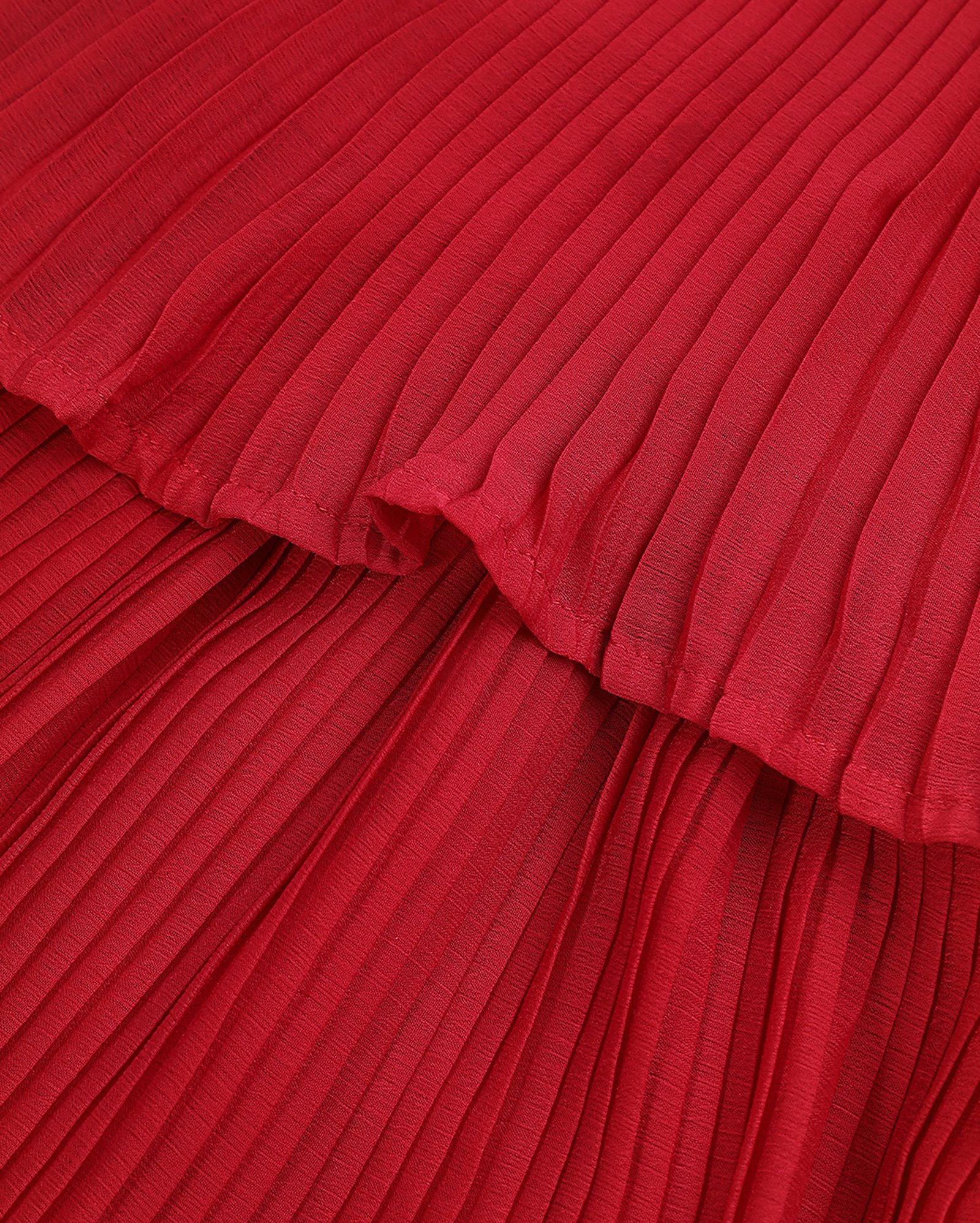 Vestido juvenil godê com babados vermelho | Pool