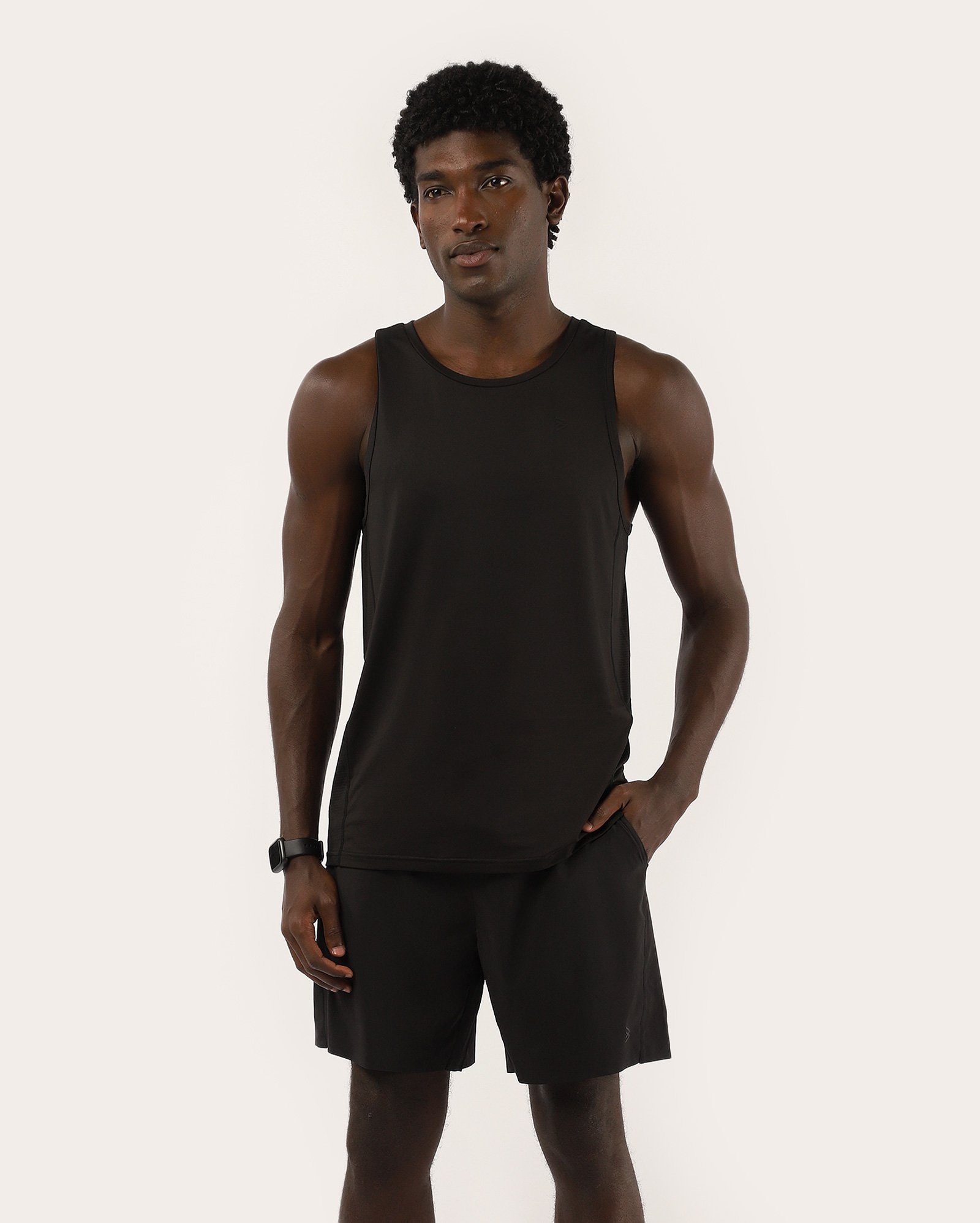Bermuda masculina de treino com short interno preta | Body Work
