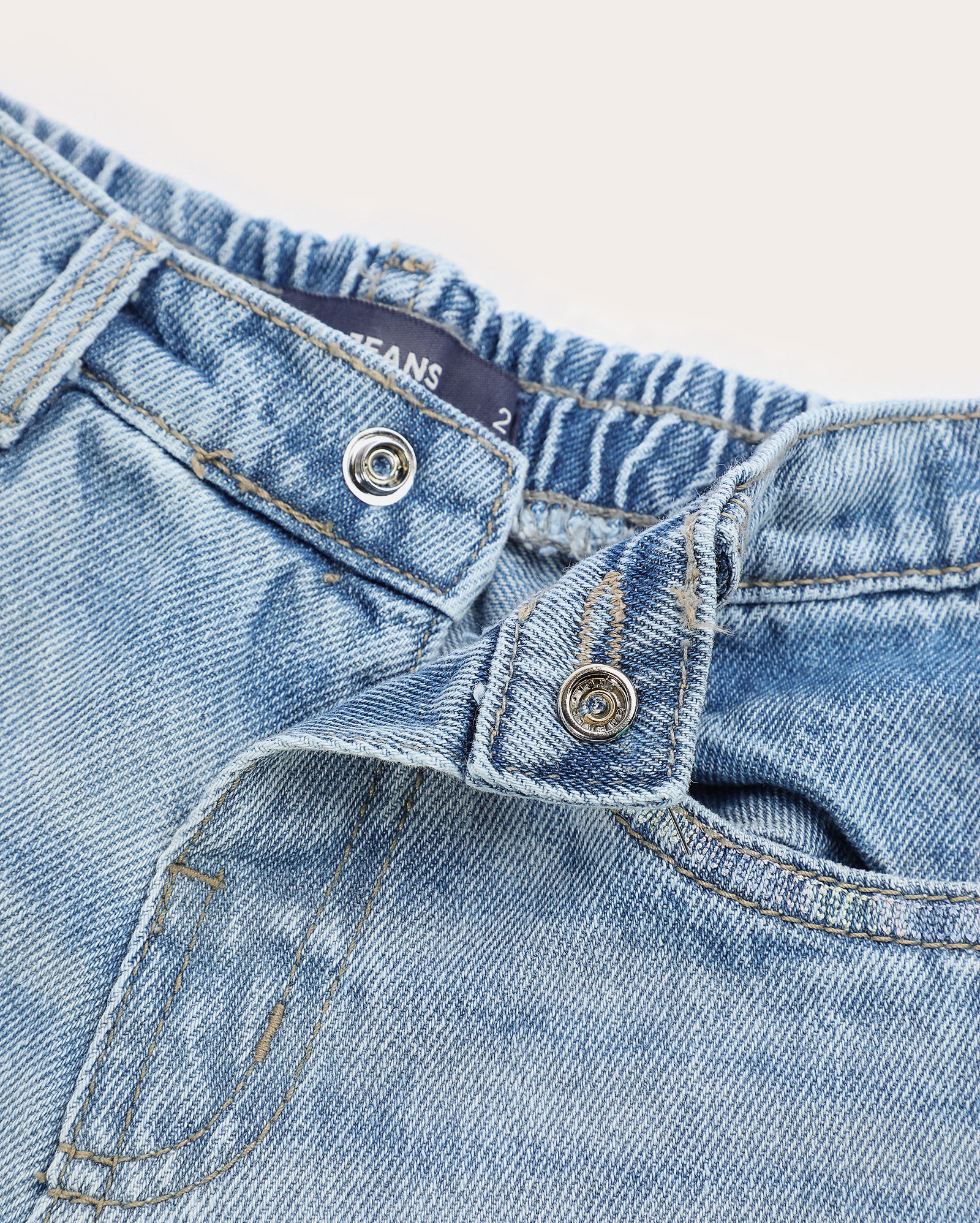 Calça jeans infantil reta estonada 1-4A denim claro | Pool Jeans