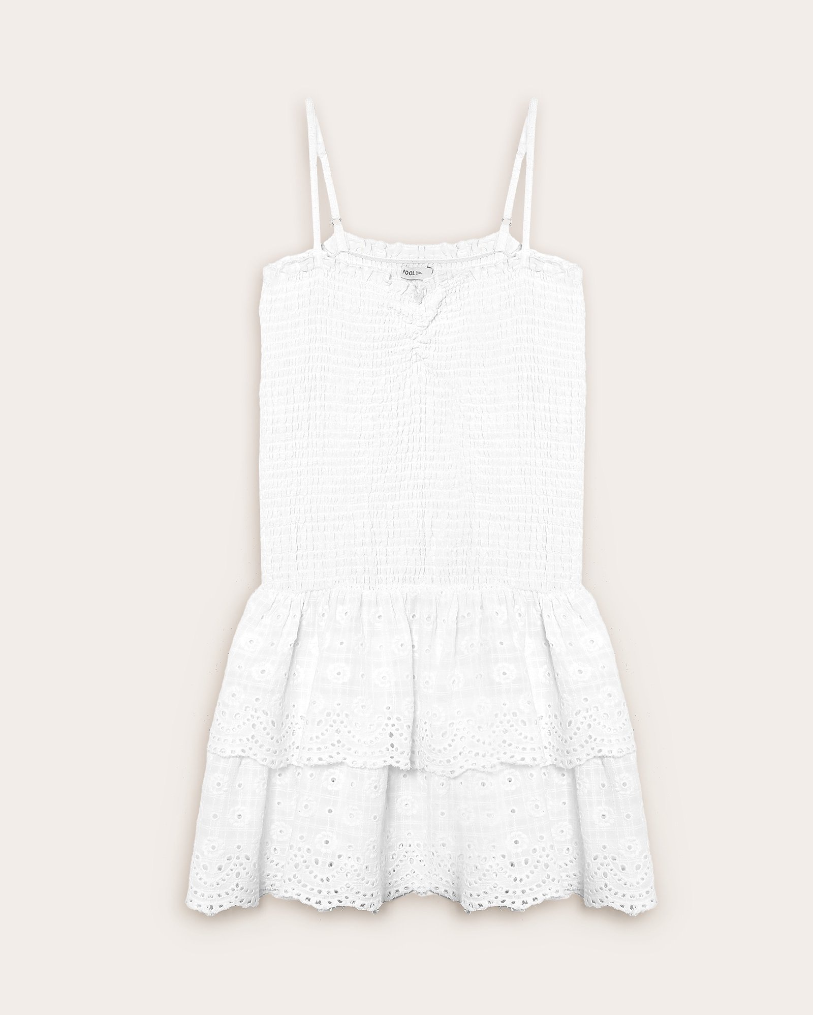 Vestido Juvenil Evasê Laise com Babado Branco