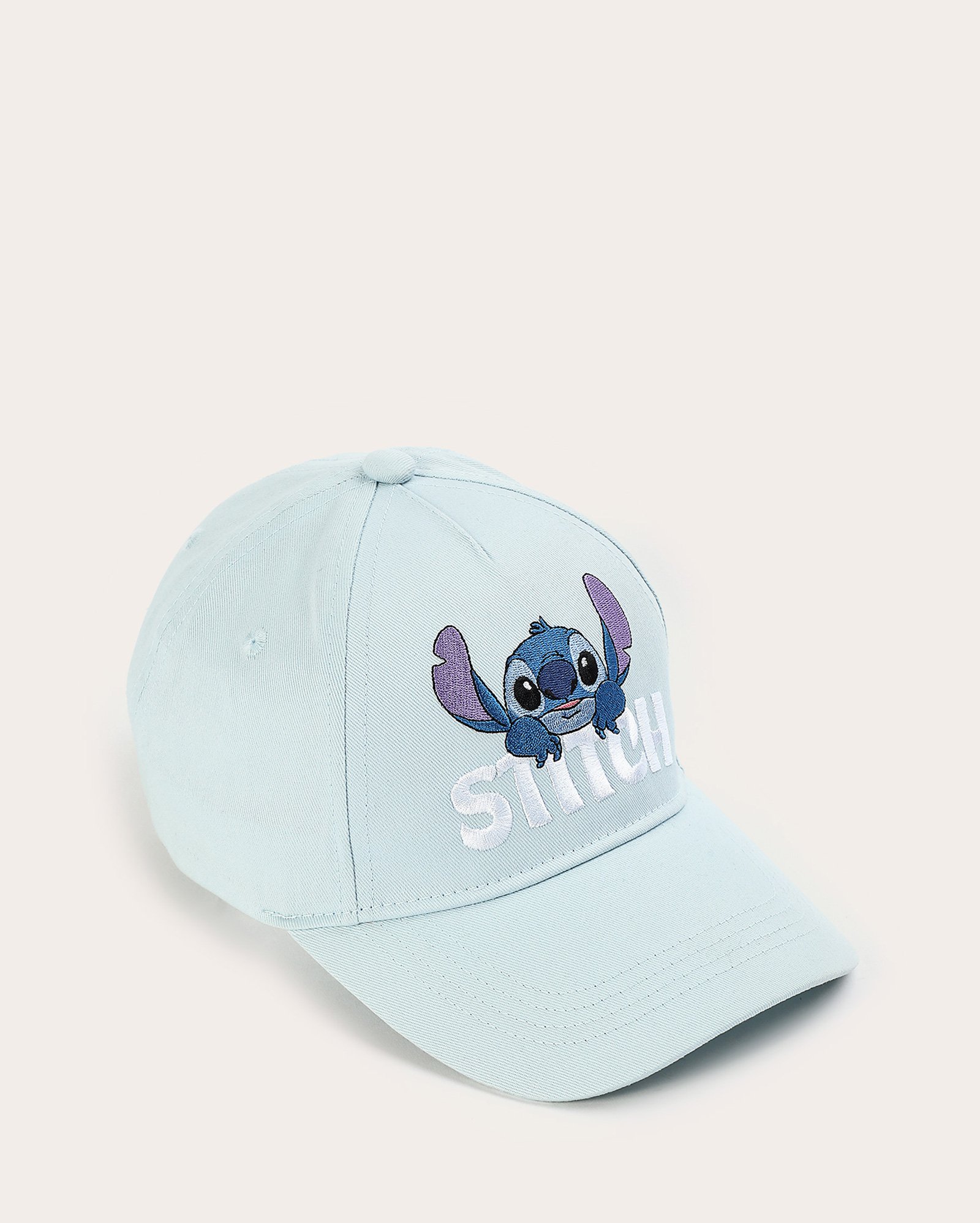 Boné infantil aba curva Stitch e lettering azul | Disney