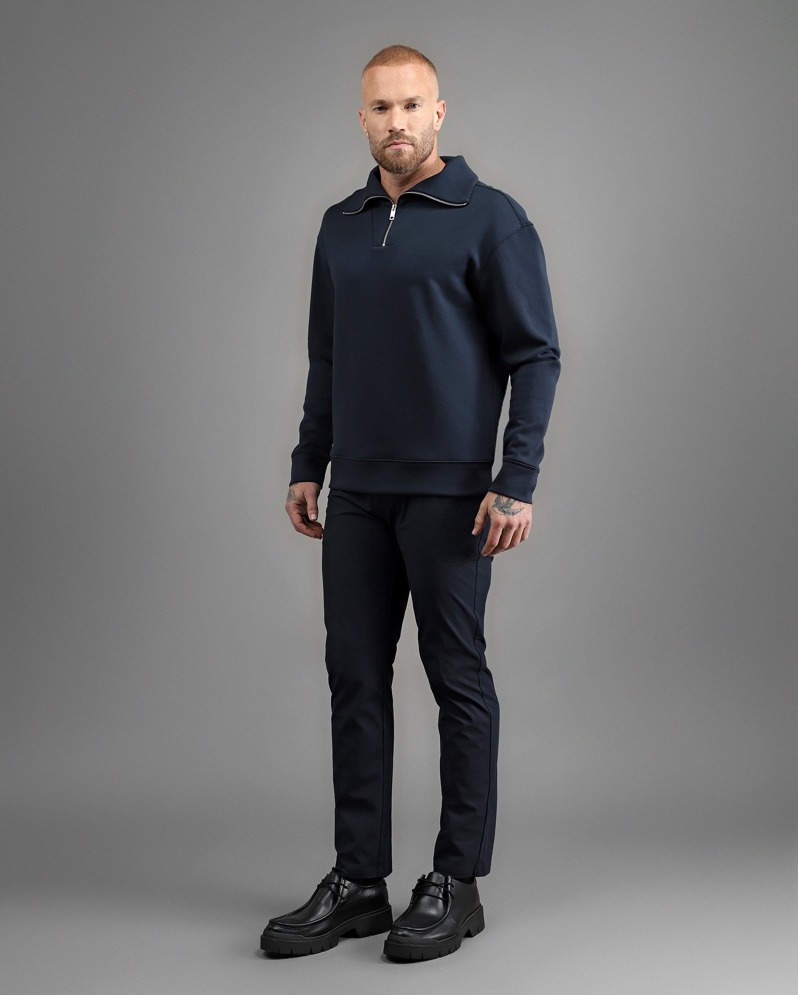 Blusa de moletom masculina Tech D-Ultra toque frio - Azul Escuro