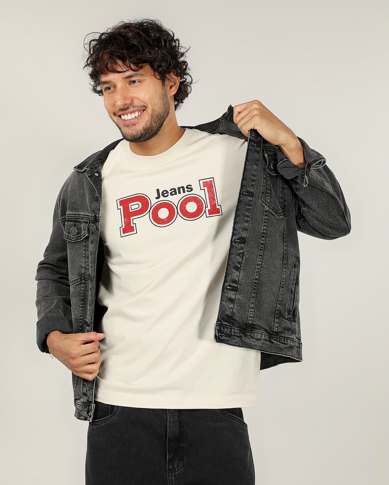 Camiseta masculina regular logo bege | Pool