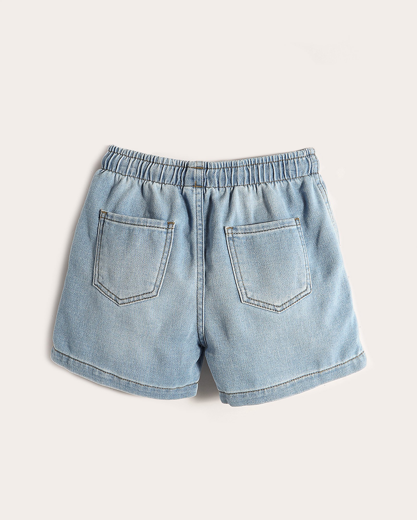 Bermuda jeans moletom infantil reta cós de elástico 4-10A jeans claro | Pool Kids