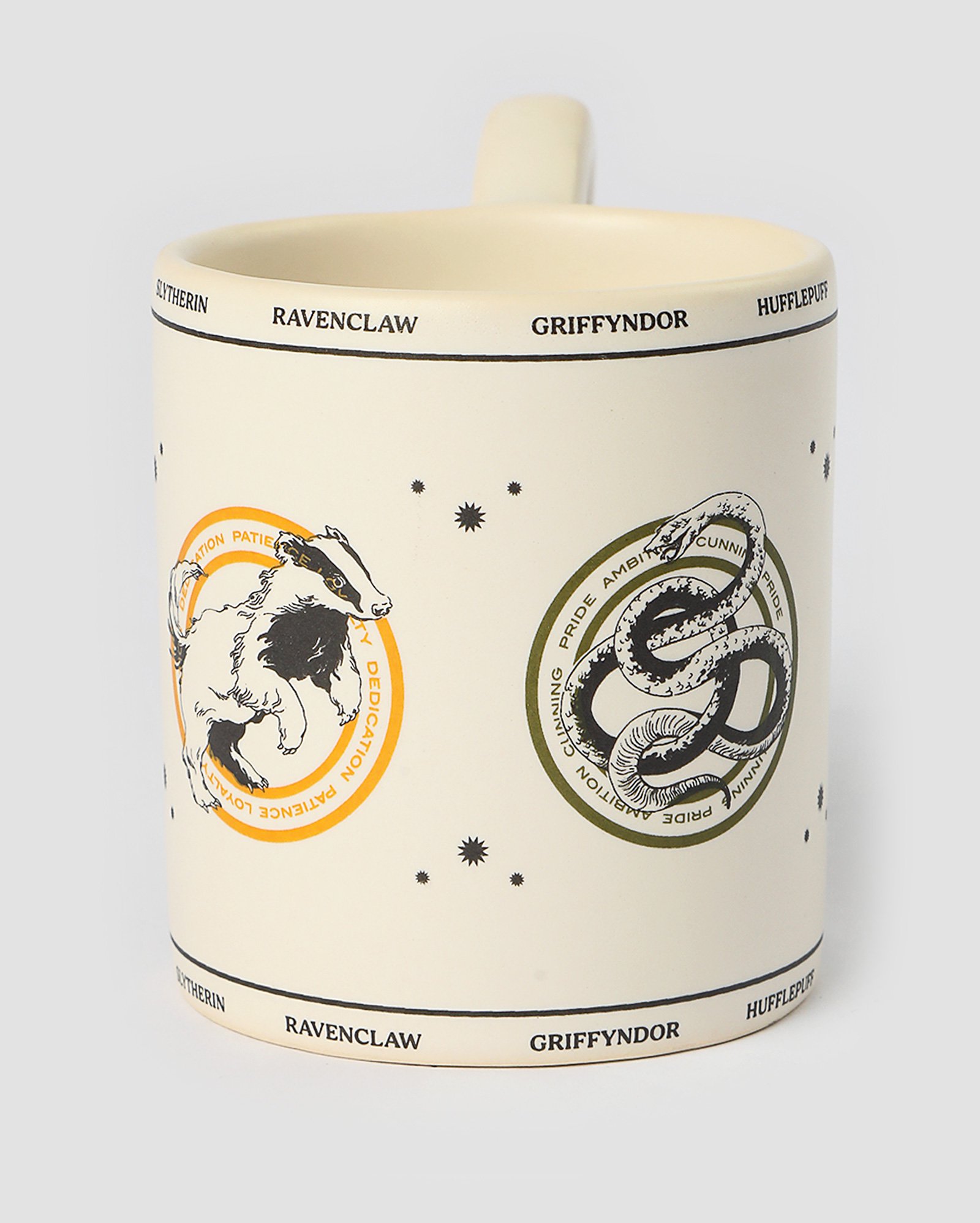 Caneca de cerâmica casas Hogwarts Harry Potter 210ml bege | Casa Riachuelo