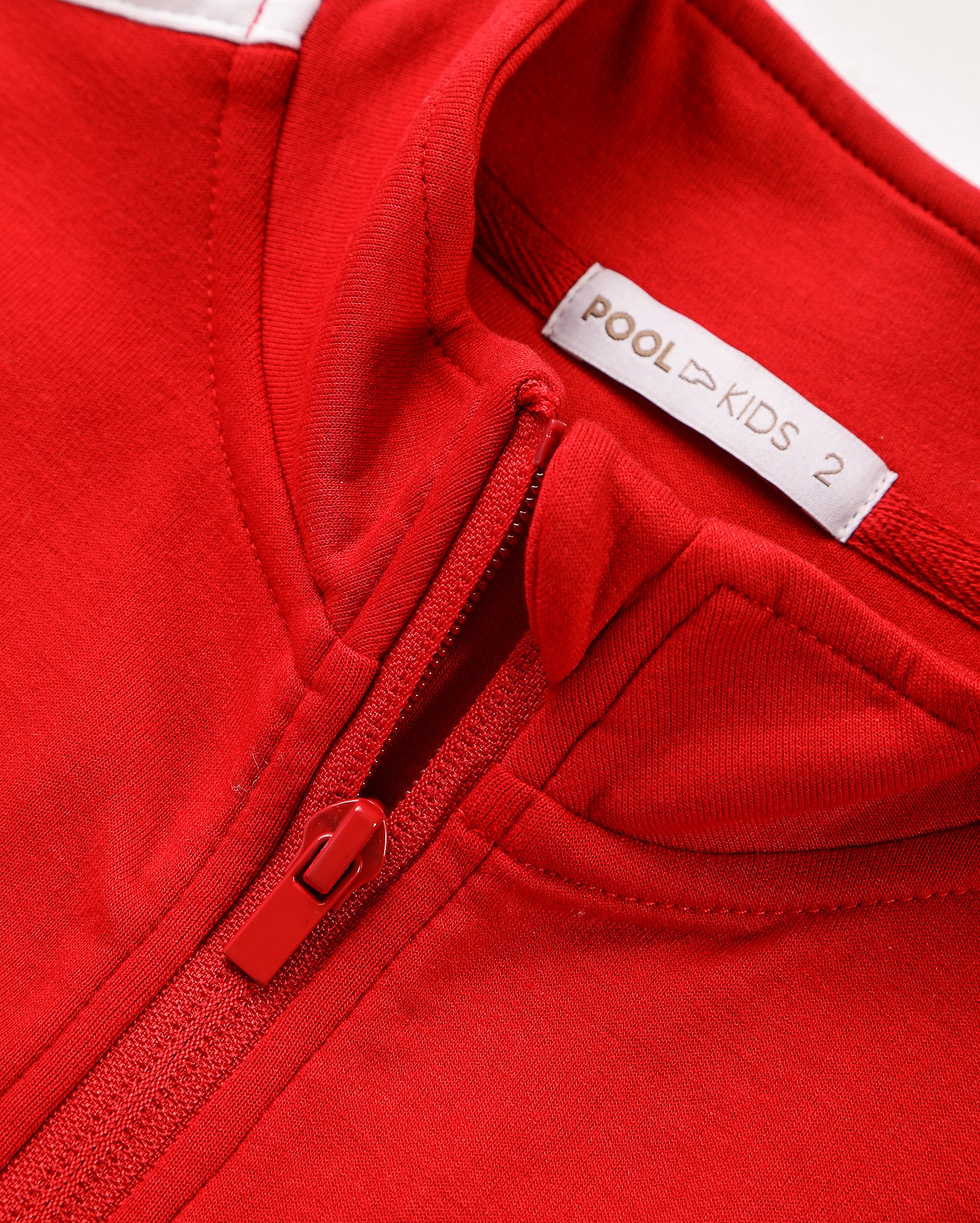 Blusa de moletom infantil gola alta listra dupla 1-4A - Vermelho | Pool Kids