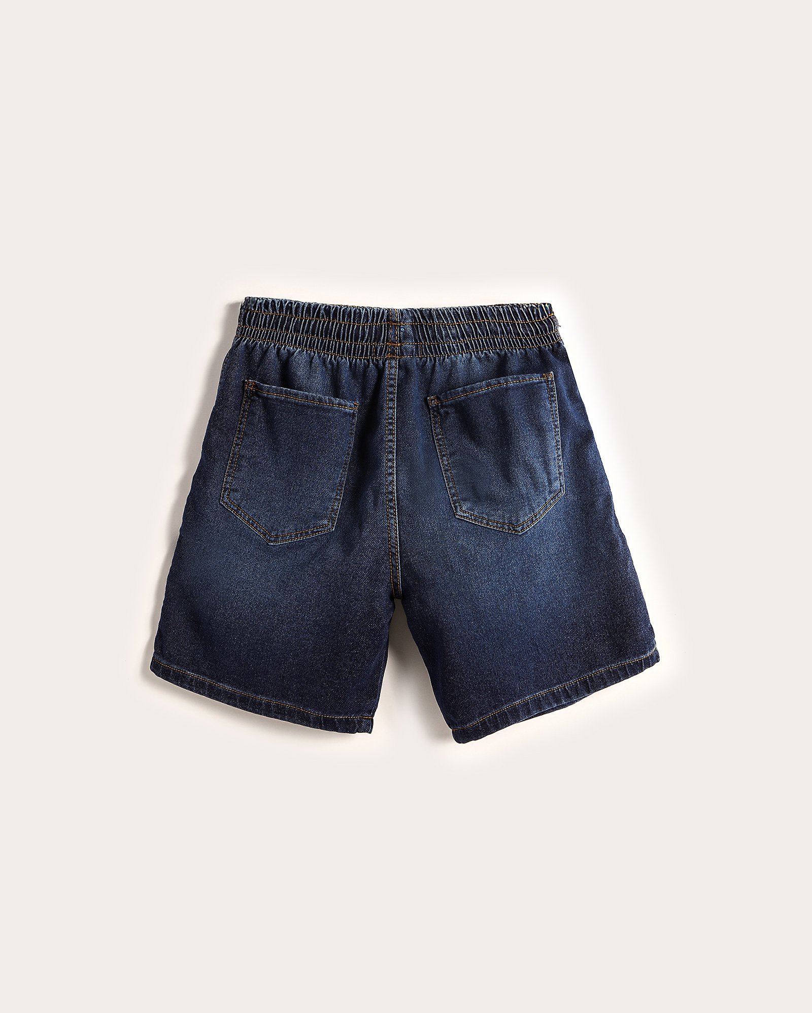 Bermuda jeans moletom juvenil cós elástico denim escuro | Pool