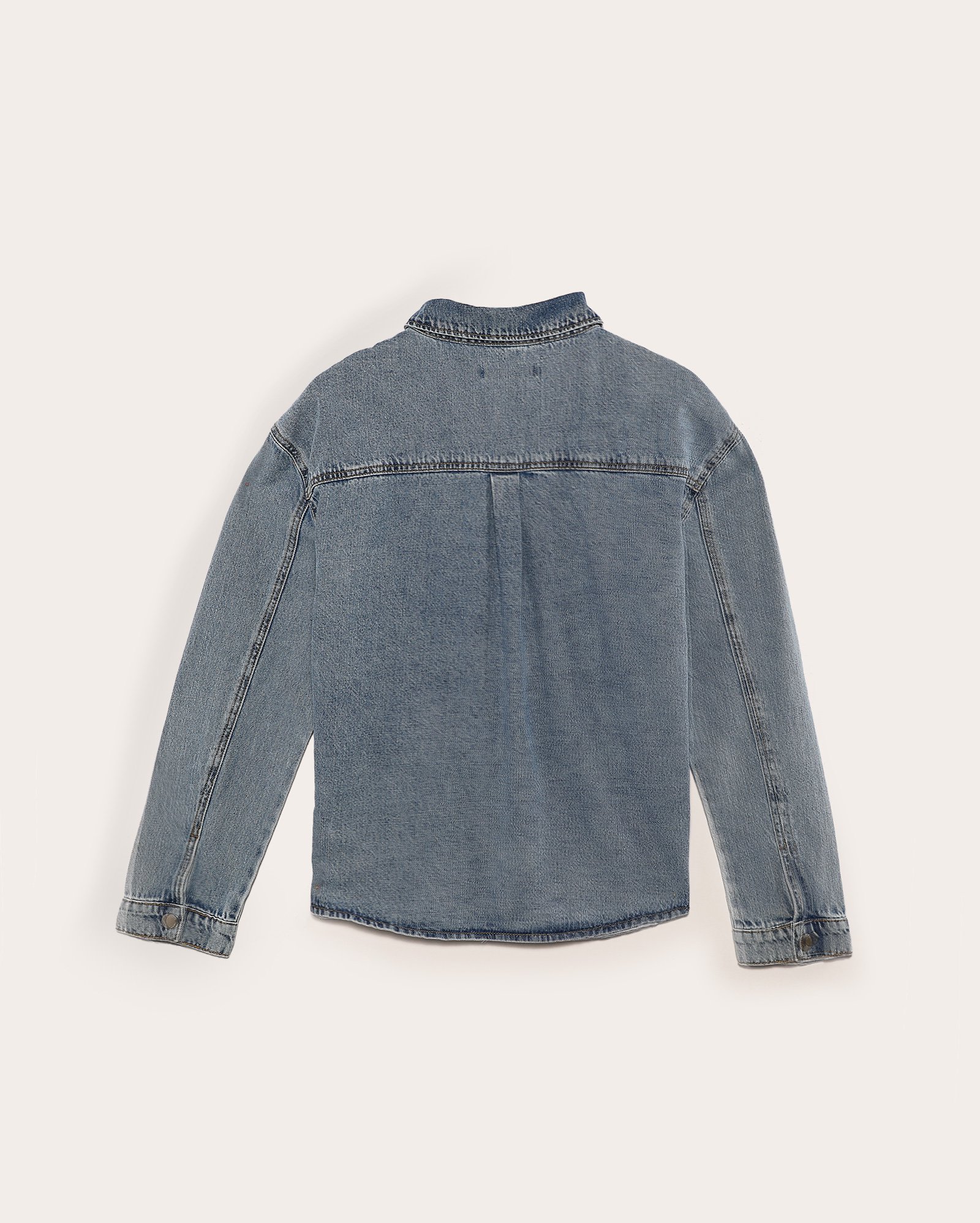 Overshirt jeans juvenil estonada com 2 bolsos denim médio | Pool