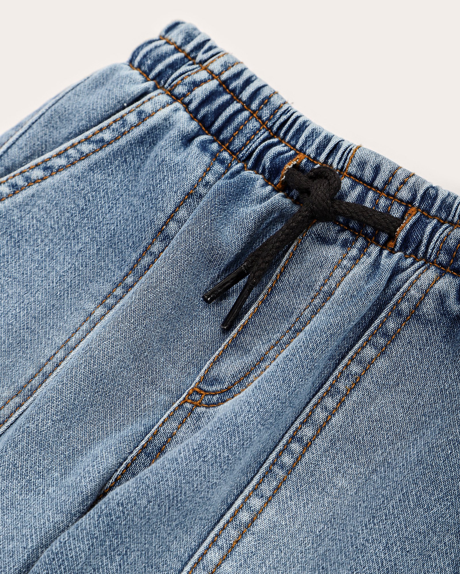 Calça jeans infantil loose bolsos cargo 1-4A denim médio | Pool Kids